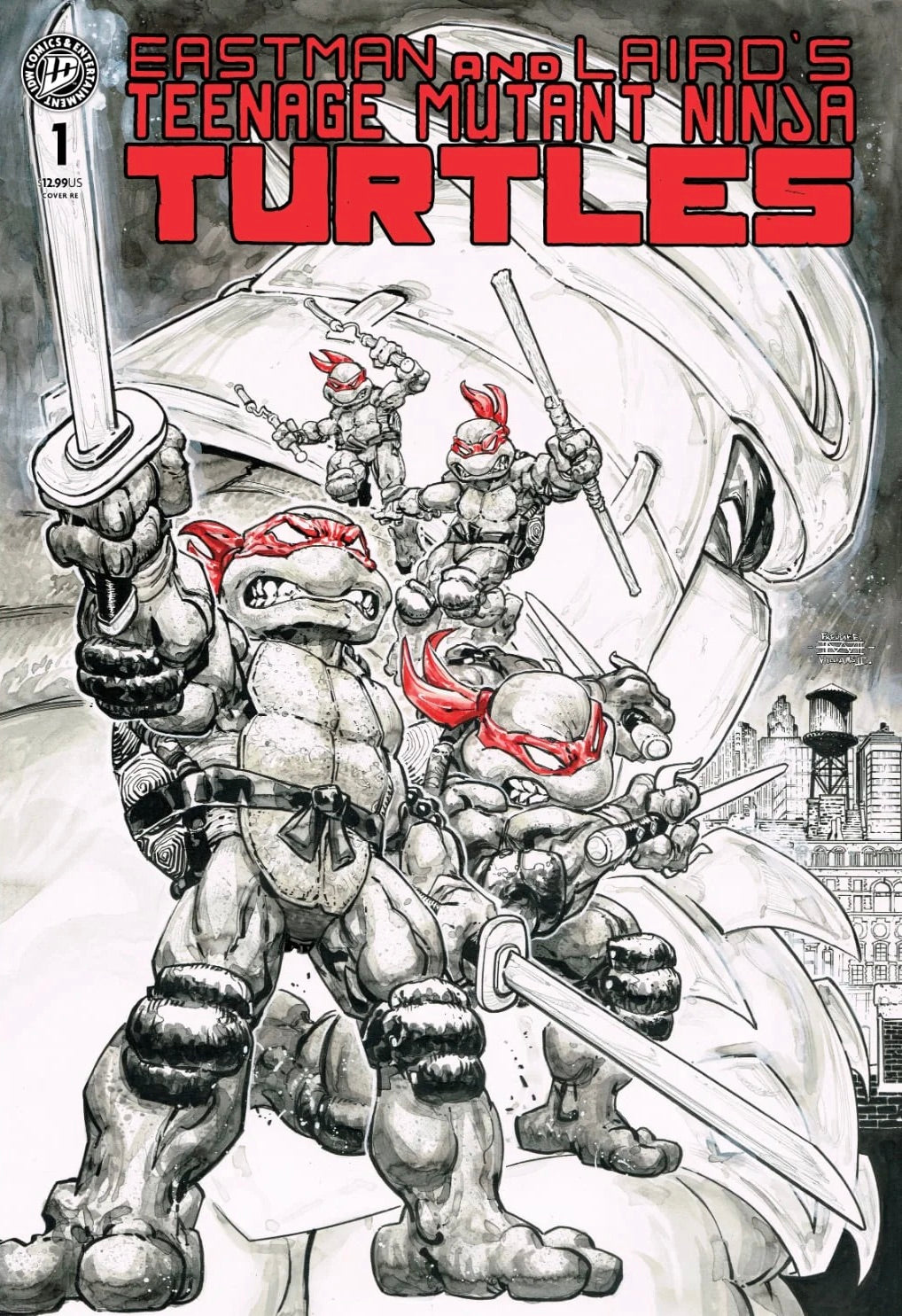 TMNT TEENAGE MUTANT NINJA TURTLES #1 VIRGIN & TRADE EXCLUSIVE - FREDDIE WILLIAMS (ORIGINAL 1984 SIZE)