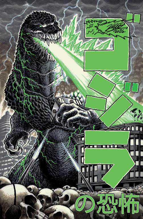 HORRO OF GODZILLA #1 EXCLUSIVE MOVIE POSTER TRIBUTE SIGNED/REMARK "GODZILLA ROAR" BY MATT FRANK LTD 25 - PREORDER EST SHIP 9/1