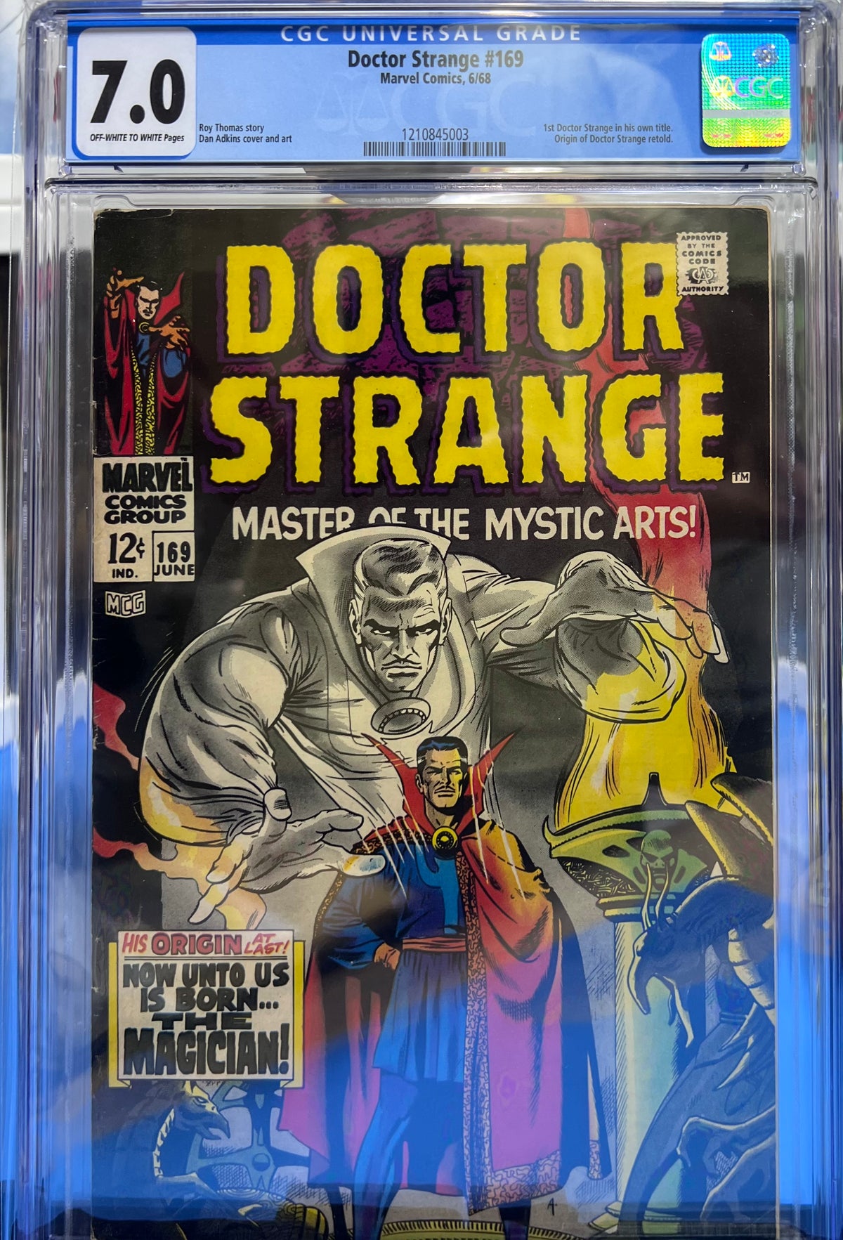 7.0 CGC DOCTOR STRANGE #169 (1968) 1ST SOLO SERIES