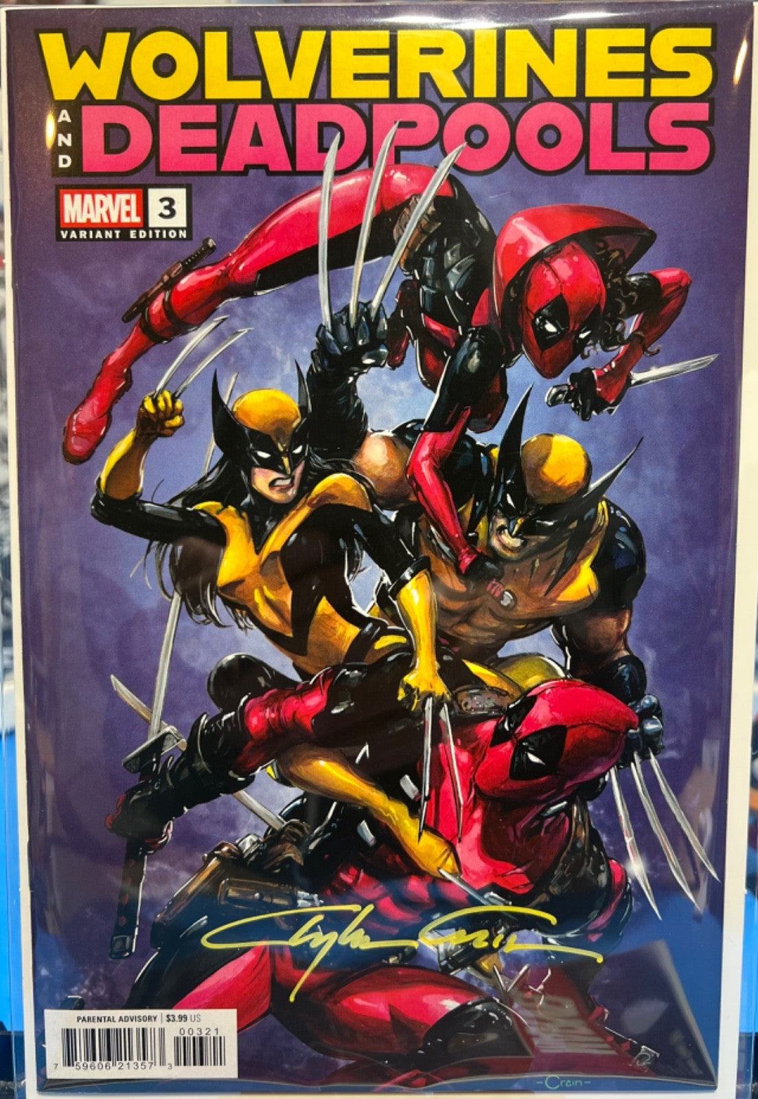 WOLVERINES & DEADPOOLS #3 SIGNED CLAYTON CRAIN COA