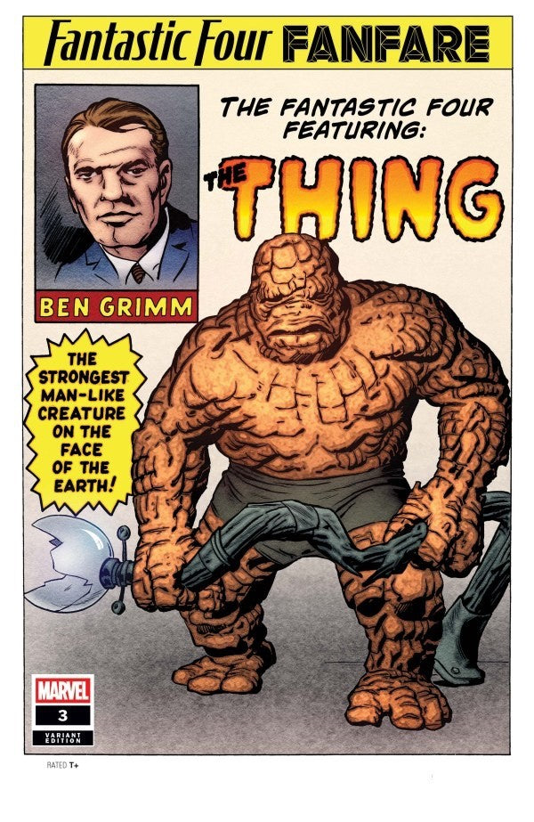 1:50 FANTASTIC FOUR FANFARE #3 INCENTIVE HIDDEN GEM - JACK KIRBY - THING