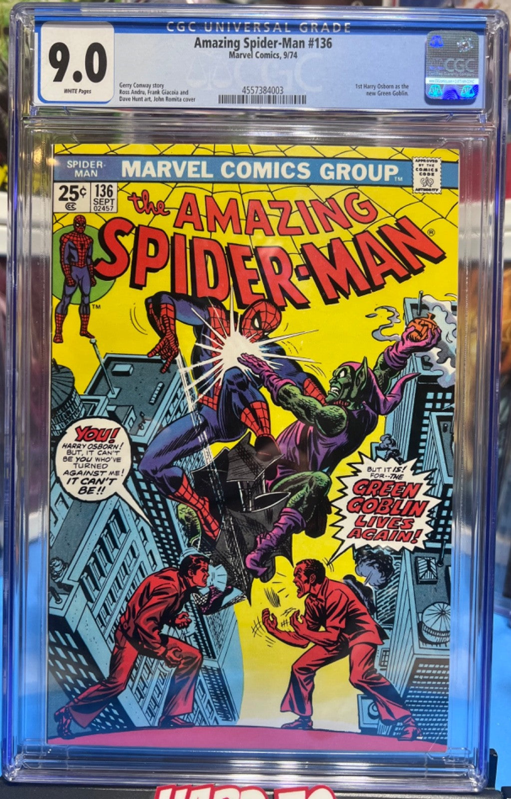 9.0 CGC AMAZING SPIDER-MAN #136 (1974) 1ST HARRY OSBORN GREEN GOBLIN - MAJOR KEY