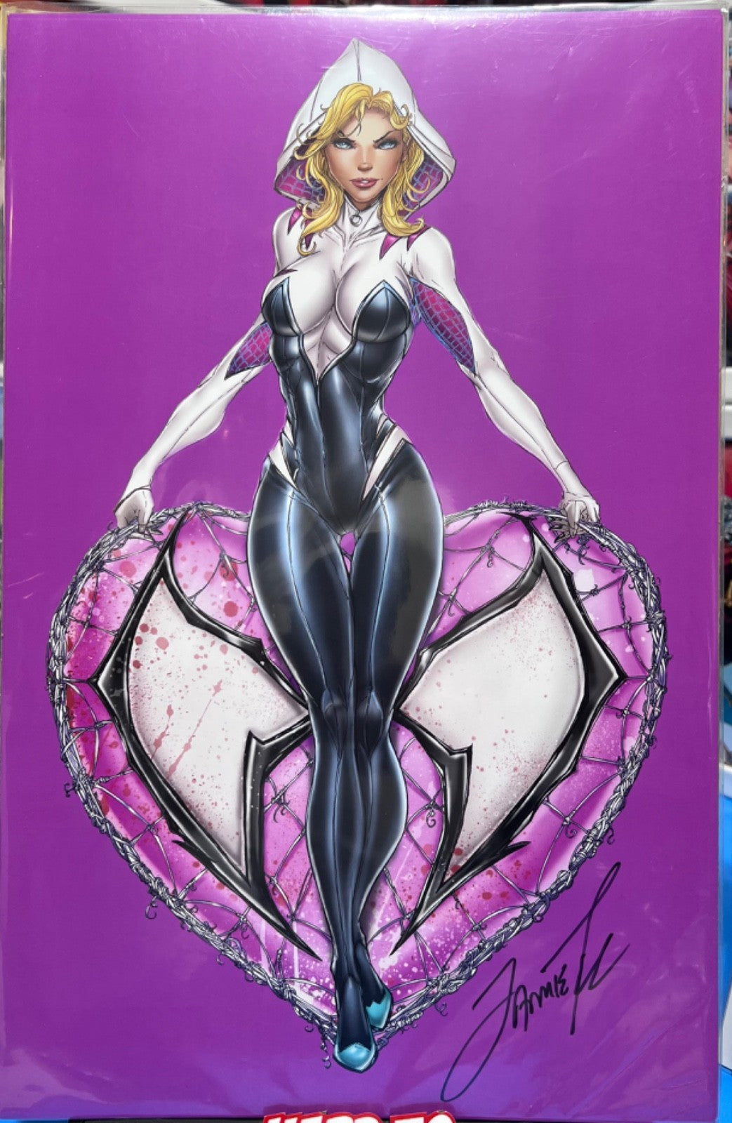 SPIDER-GWEN 11X17 ART PRINT HAND SIGNED JAMIE TYNDALL w COA & TOP LOADER