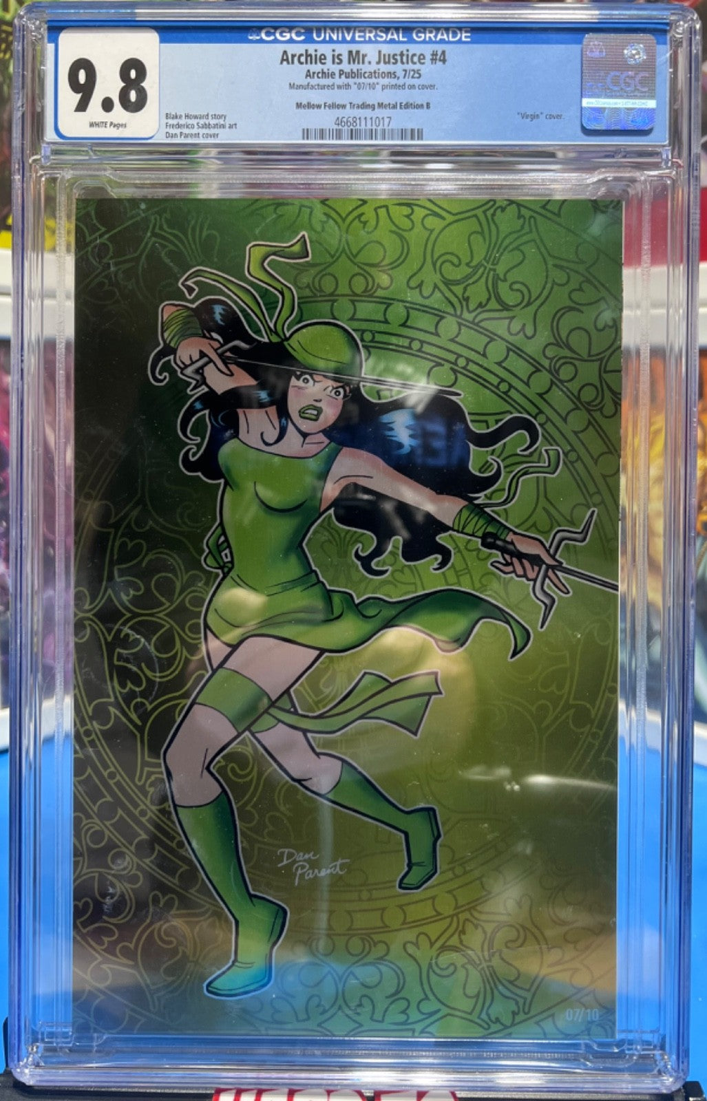 9.8 CGC METAL ARCHIE Mr JUSTICE #4 VIRGIN - DAN PARENT VERONICA ELEKTRA LTD  10