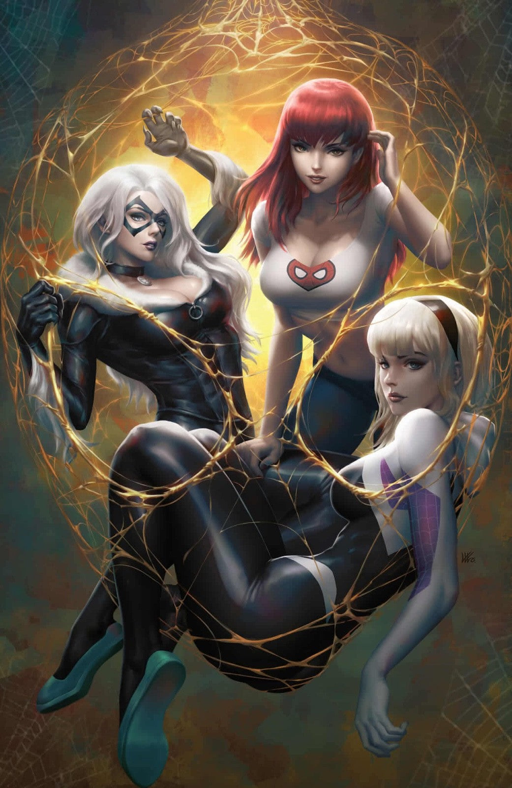 AMAZING SPIDER-MAN #13 NYCC VIRGIN EXCLUSIVE GOLD WEB - KUNKA GWEN/MARY JANE/CAT