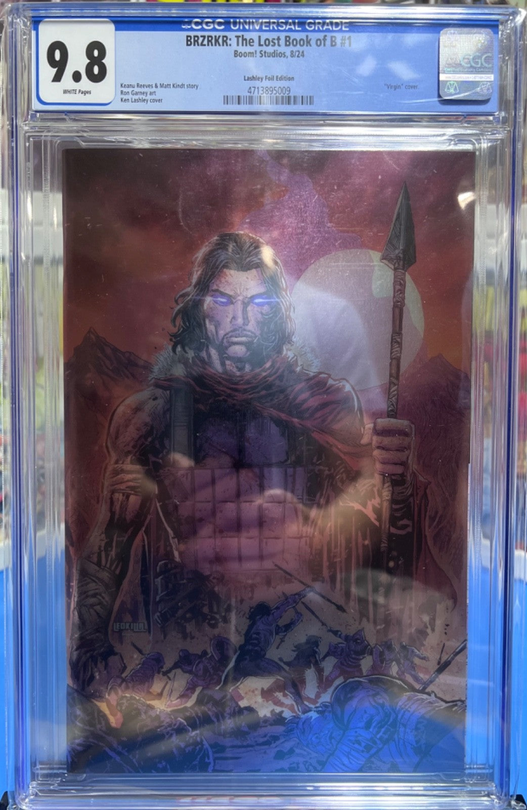 9.8 CGC BRZRKR LOST BOOK OF B #1 FOIL VIRGIN EXCLUSIVE -  LASHLEY - KEANU