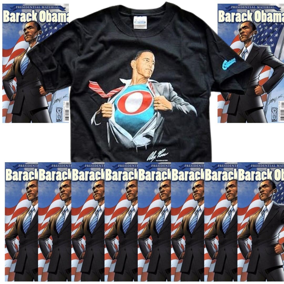 BARACK OBAMA #1 (1ST PRINT) 10 COPIES CAMPBELL + ALEX ROSS LARGE TSHIRT (NEW)