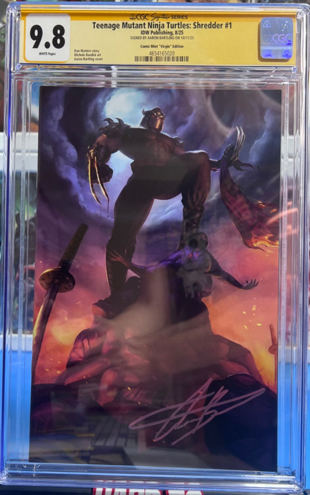 9.8 CGC SIGNED NYCC TEENAGE MUTANT NINJA TURTLES SHREDDER #1  VIRGIN - BARTLING