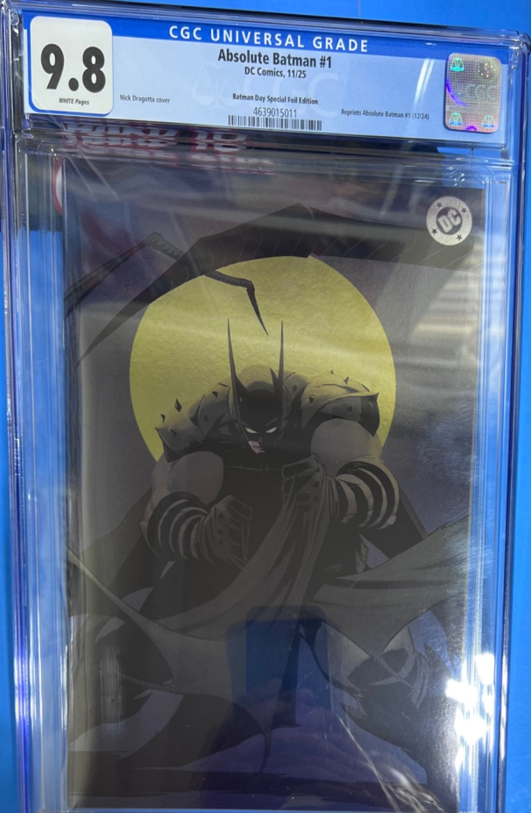 9.8 CGC ABSOLUTE BATMAN #1 VIRGIN FOIL BATMAN DAY SPECIAL EDITION - DRAGOTTA COV