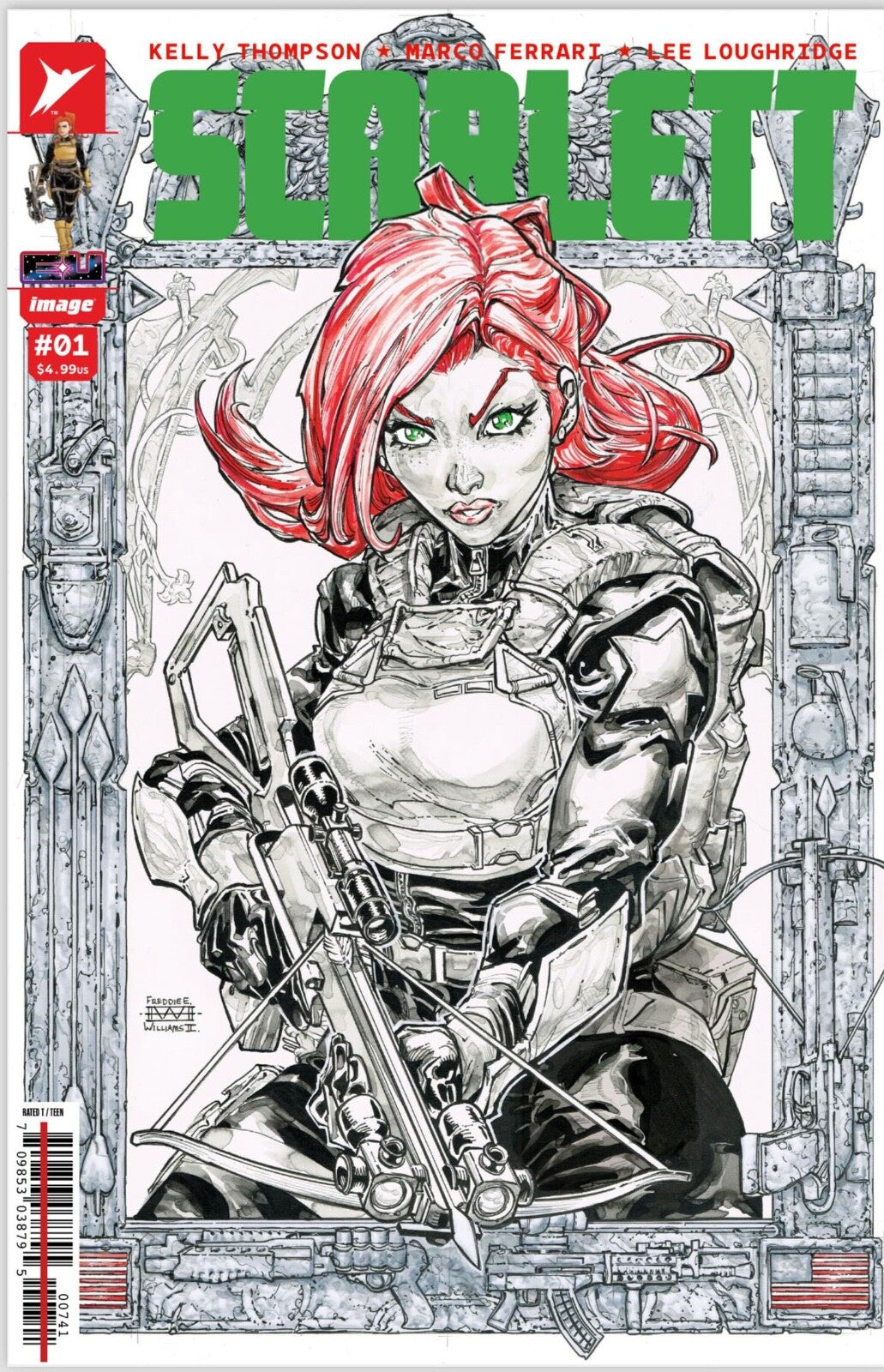 GI JOE SCARLETT #1 EXCLUSIVE SKETCH COLOR SPLASH - FREDDIE WILLIAMS