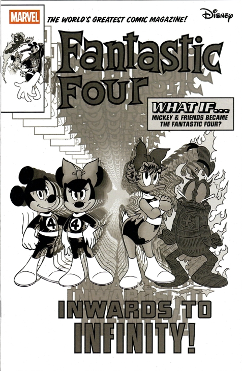 1:100 DISNEY WHAT IF HOMAGE FANTASTIC FOUR 33 B&W INCENTIVE - MICKEY MOUSE