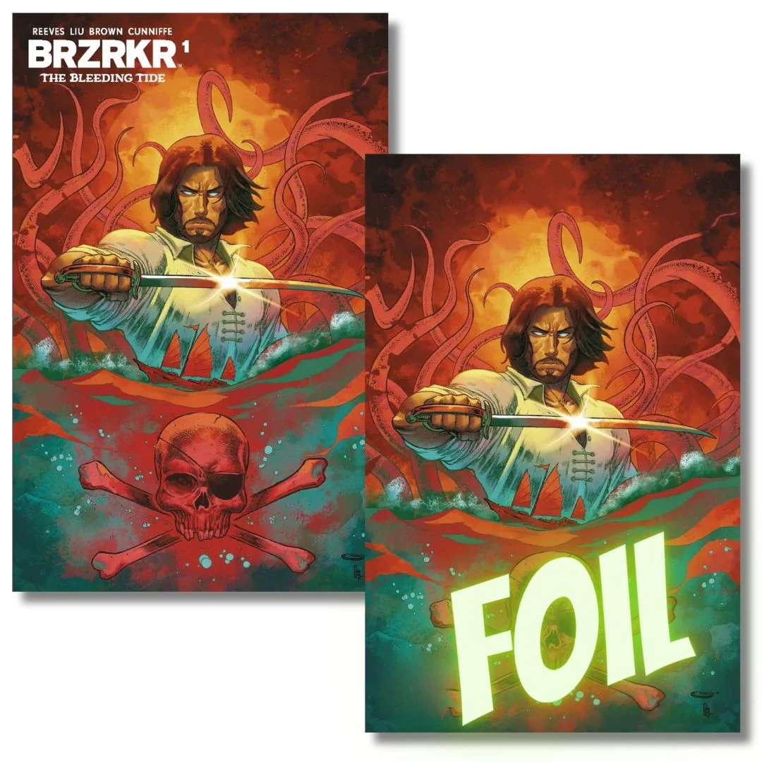 BRZRKR BLEEDING TIDE #1 TRADE & VIRGIN FOIL  EXCLUSIVE - SHAH  LTD 500 KEANU