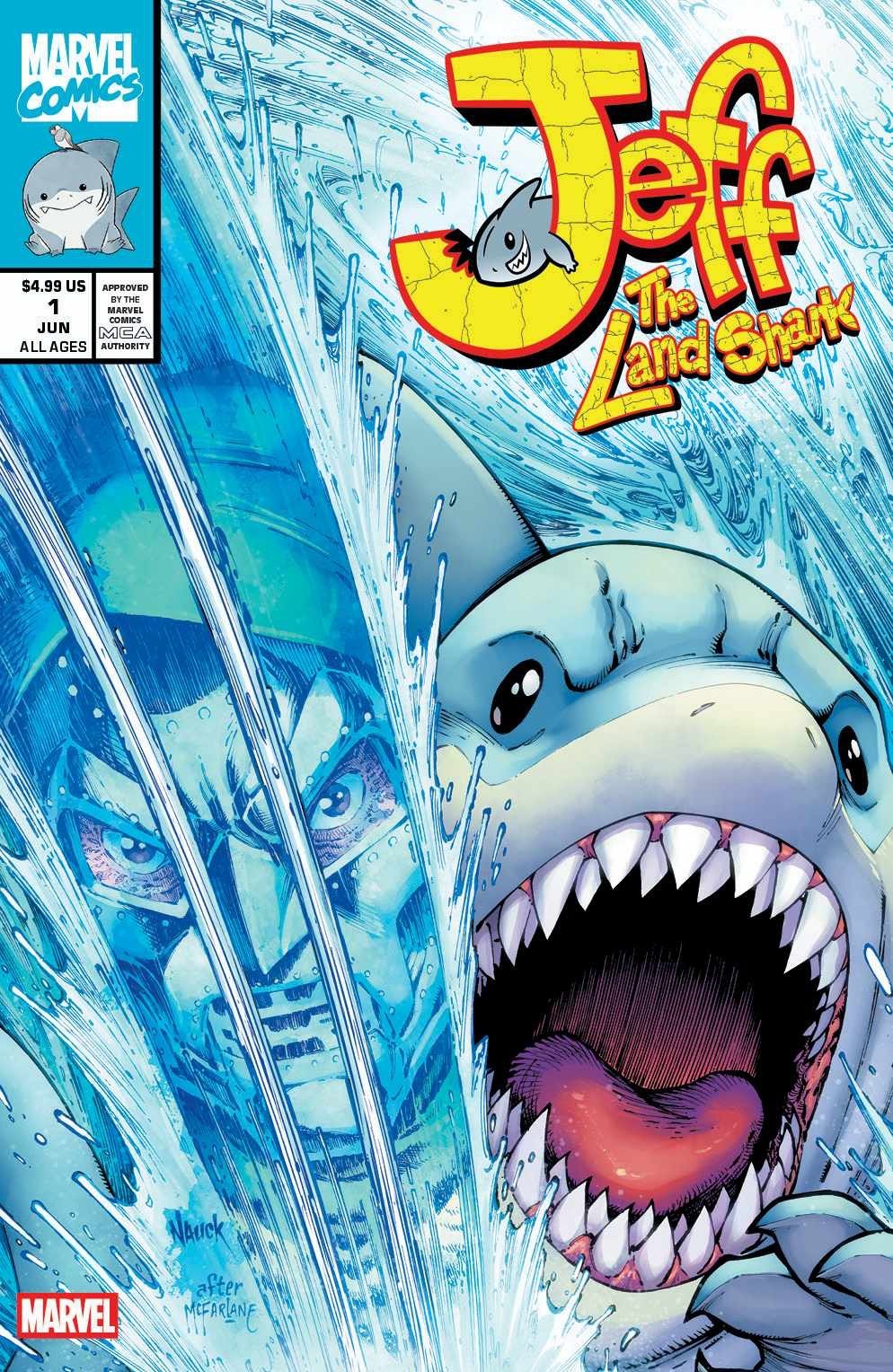 JEFF THE LAND SHARK #1 EXCLUSIVE TODD NAUCK HULK 340 HOMAGE DR. DOOM LTD 1000