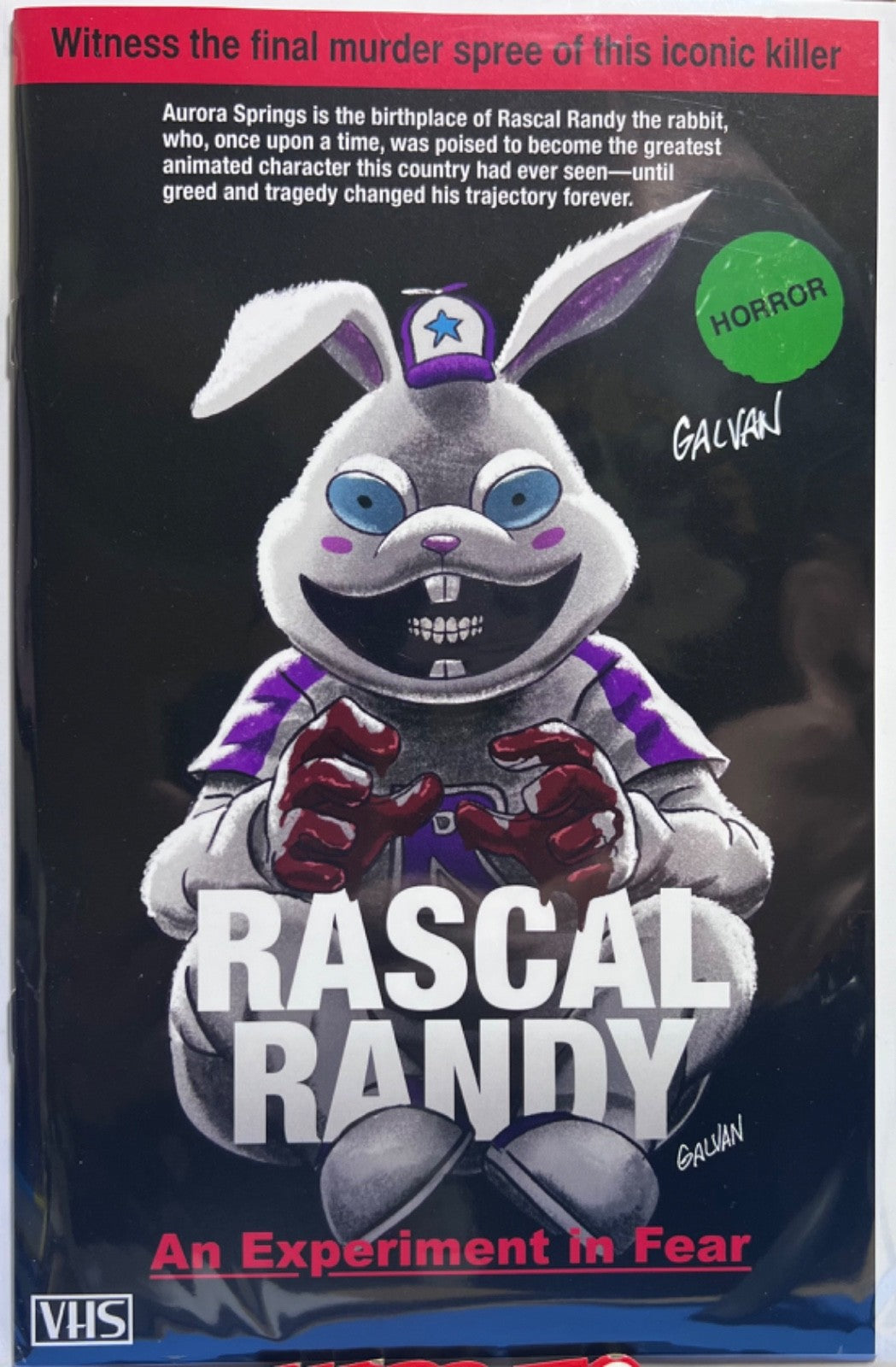 EXQUISITE CORPSES RASCAL RANDY #1 SIGNED EXCLUSIVE RETRO VHS HOMAGE - GALVAN