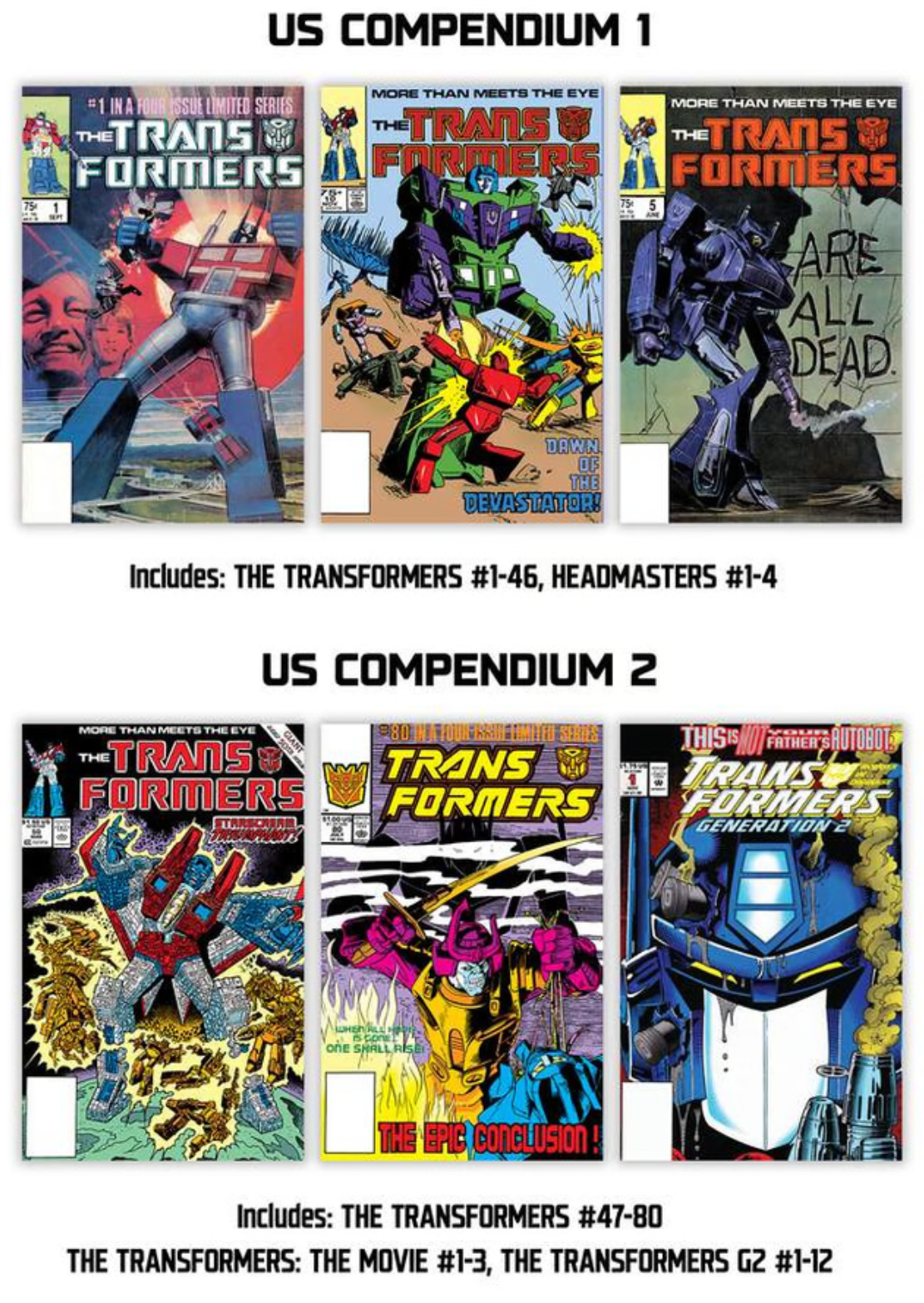 TRANSFORMERS COMPLETE US EDITION COMPENDIUM Vol 1 & 2 HARDCOVER KICKSTARTER