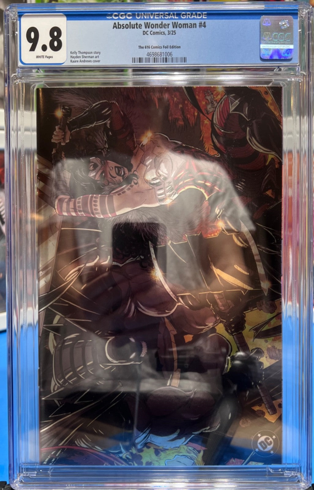 9.8 CGC ABSOLUTE WONDER WOMAN #4 FOIL EXCLUSIVE VIRGIN- KAARE ANDREWS - BATMAN