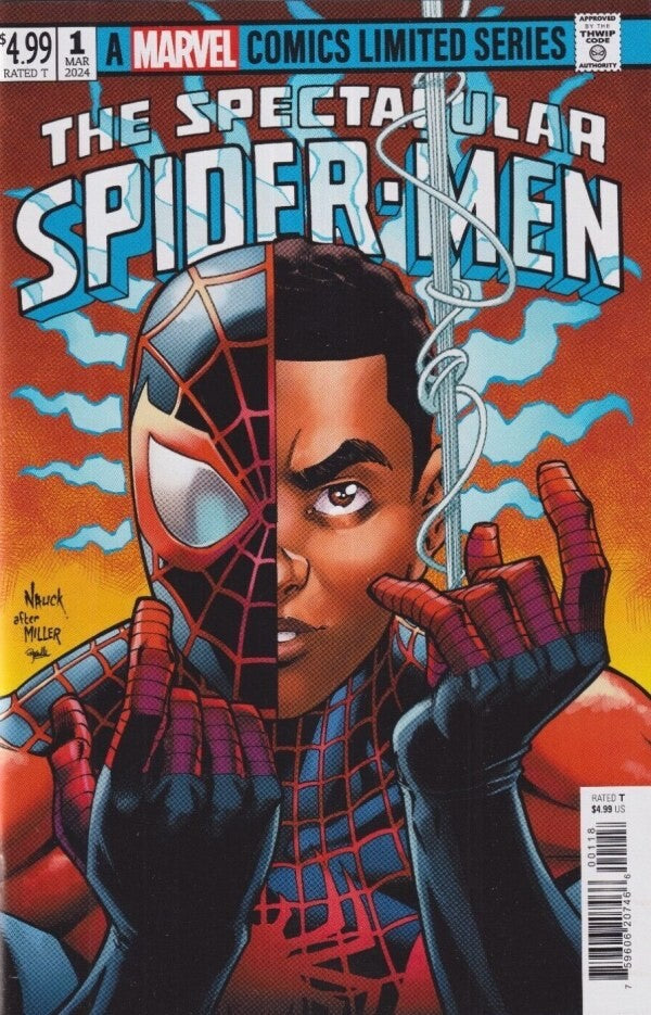SPECTACULAR SPIDER-MEN #1 EXCLUSIVE CHEW TRADE & 1:50 NAUCK - MILES MORLAES