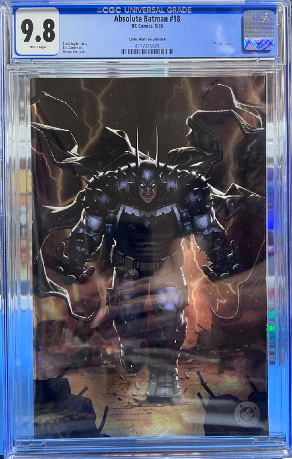 9.8 CGC ABSOLUTE BATMAN #18 VIRGIN MEGACON FOIL  INHYUK LEE EXCLUSIVE  1ST PRINT