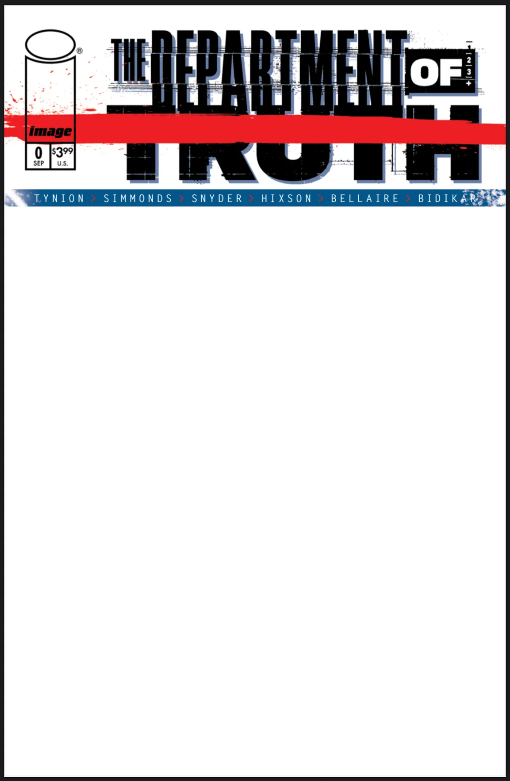 DEPARTMENT OF TRUTH #0 EXCLUSIVE NYCC BLANK SKETCH COVER LTD 400 - TYNION