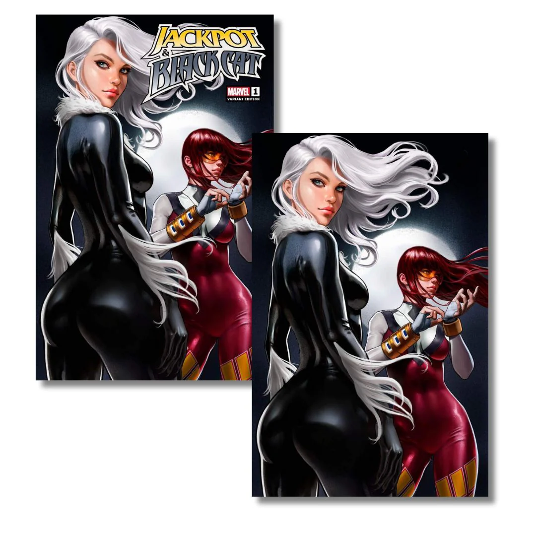 JACKPOT & BLACK CAT #1 EXCLUSIVE VIRGIN/TRADE - TALAVERA LTD 600 COA - 1ST COVER
