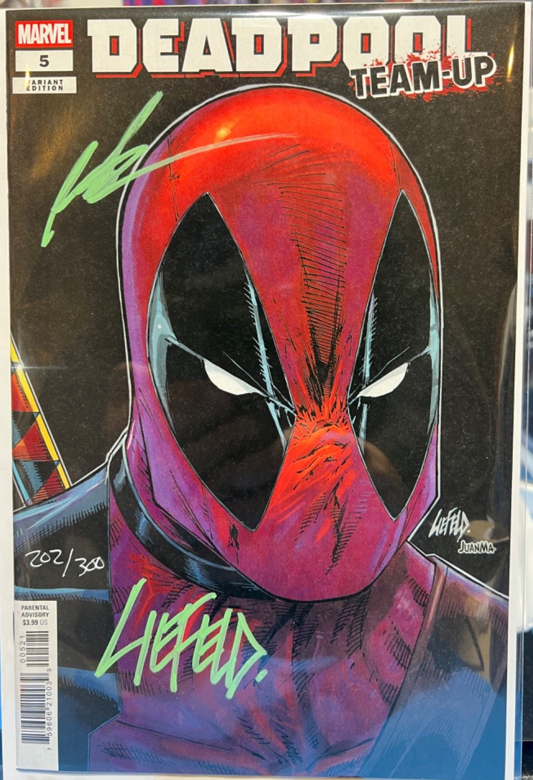 DEADPOOL TEAM-UP #5 SIGNED LIEFELD & SPECIAL CHISEL SIGNATURE COA