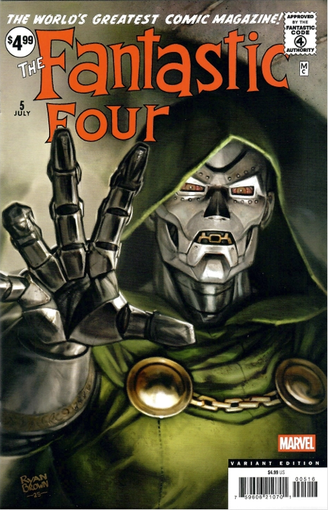 1:25 FANTASTIC  FOUR #5 Facsimile IINCENTIVE - 1ST DOOM - RYAN BROWN