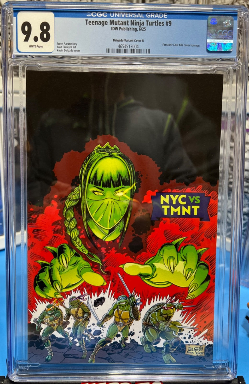 9.8 CGC TEENAGE MUTANT NINJA TURTLES #9 CONVENTION VIRGIN EXCLUSIVE FF HOMAGE