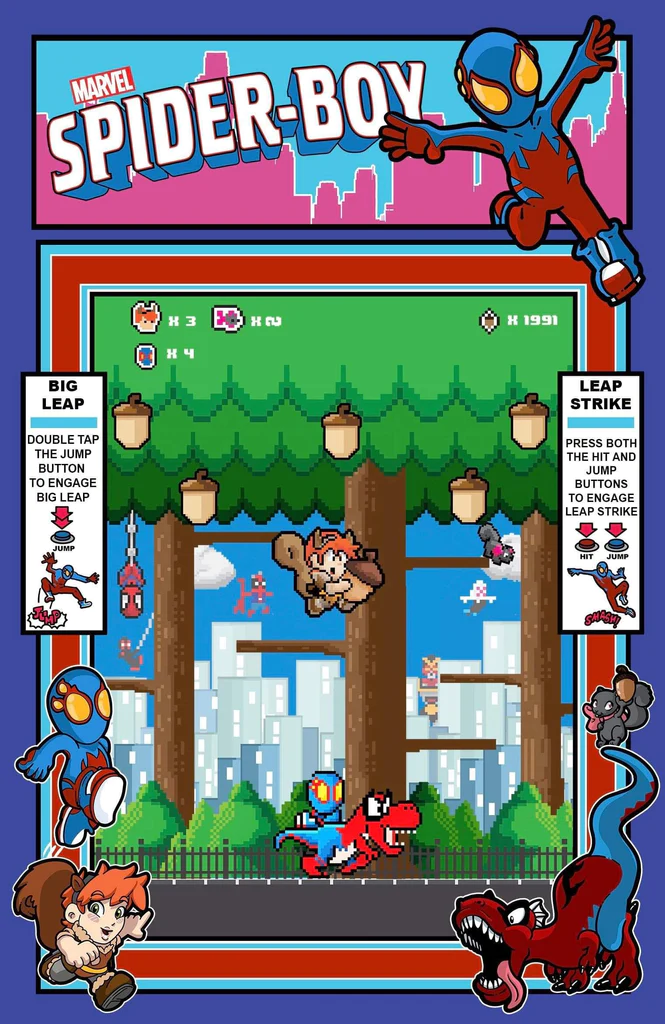 SPIDER-BOY 1 EXCLUSIVE 8-BIT GAME HOMAGE -  WAITE  - 1ST ONGOING SERIES