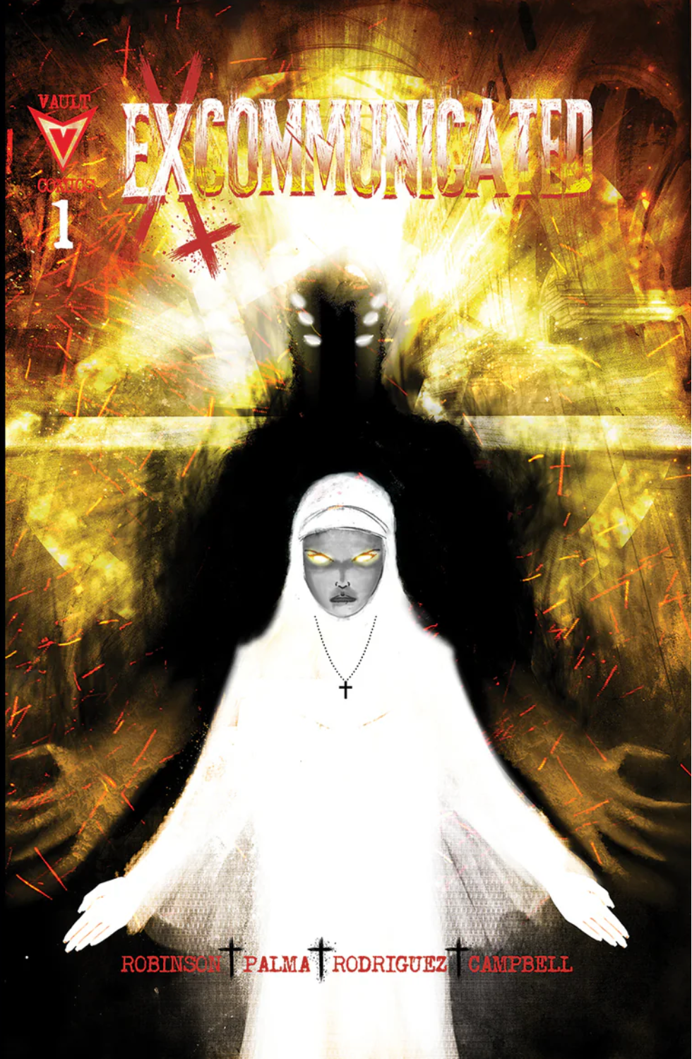 EXCOMMUNICATED #1 EXCLUSIVE VIRGIN FOIL & TRADE SET - MONK - VAULT COMIC