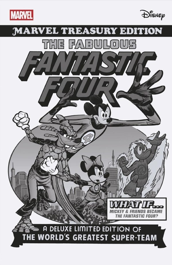 1:100 FANTASTIC FOUR #2 B&W DISNEY MICKEY WHAT IF? HOMAGE INCENTIVE