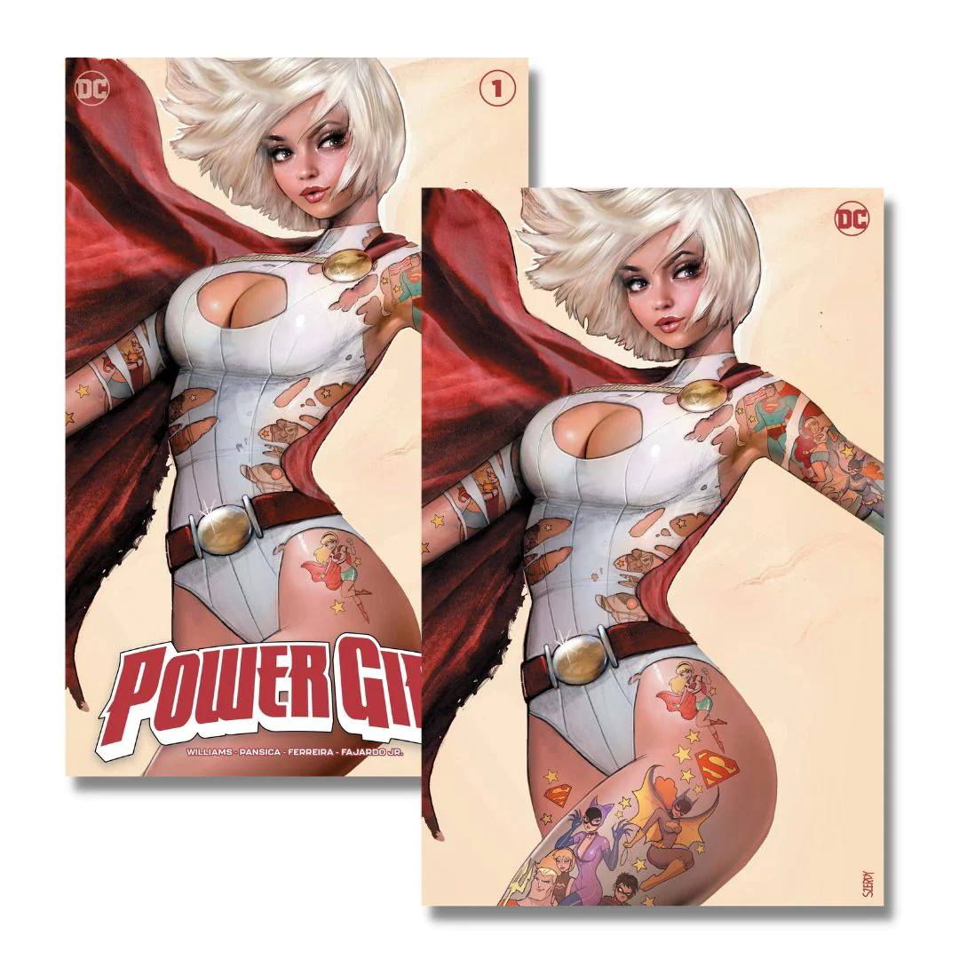 POWER GIRL #1 EXCLUSIVE VIRGIN/TRADE SET - NATHAN SZERDY - TATTOO SERIES