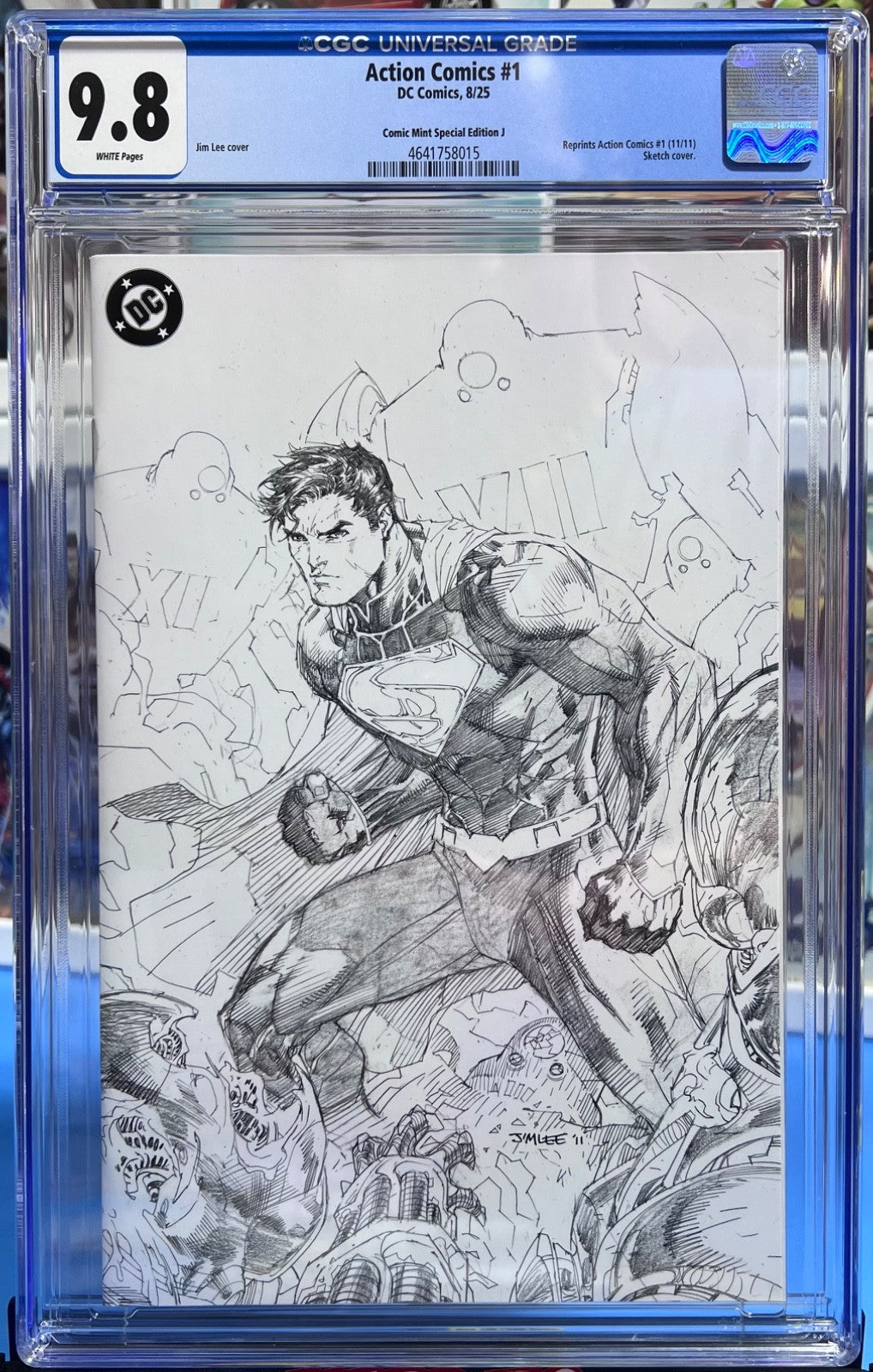 9.8 CGC Action Comics SUPERMAN #1 - JIM LEE SKETCH CONVENTION VIRGIN - LTD 500