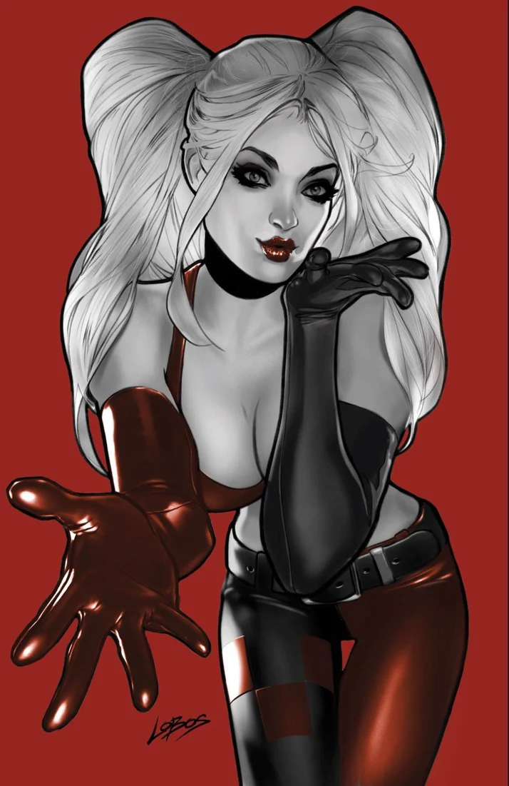HARLEY QUINN BLACK WHITE REDDER #5 EXCLUSIVE MINIMAL/TRADE - LOBOS