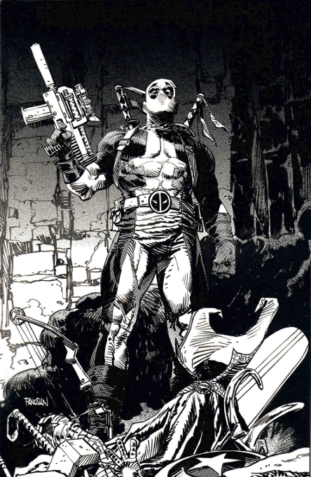 1:25 DEADPOOL KILLS MARVEL UNIVERSE ONE LAST TIME #1 VIRGIN B&W 2ND PRINT