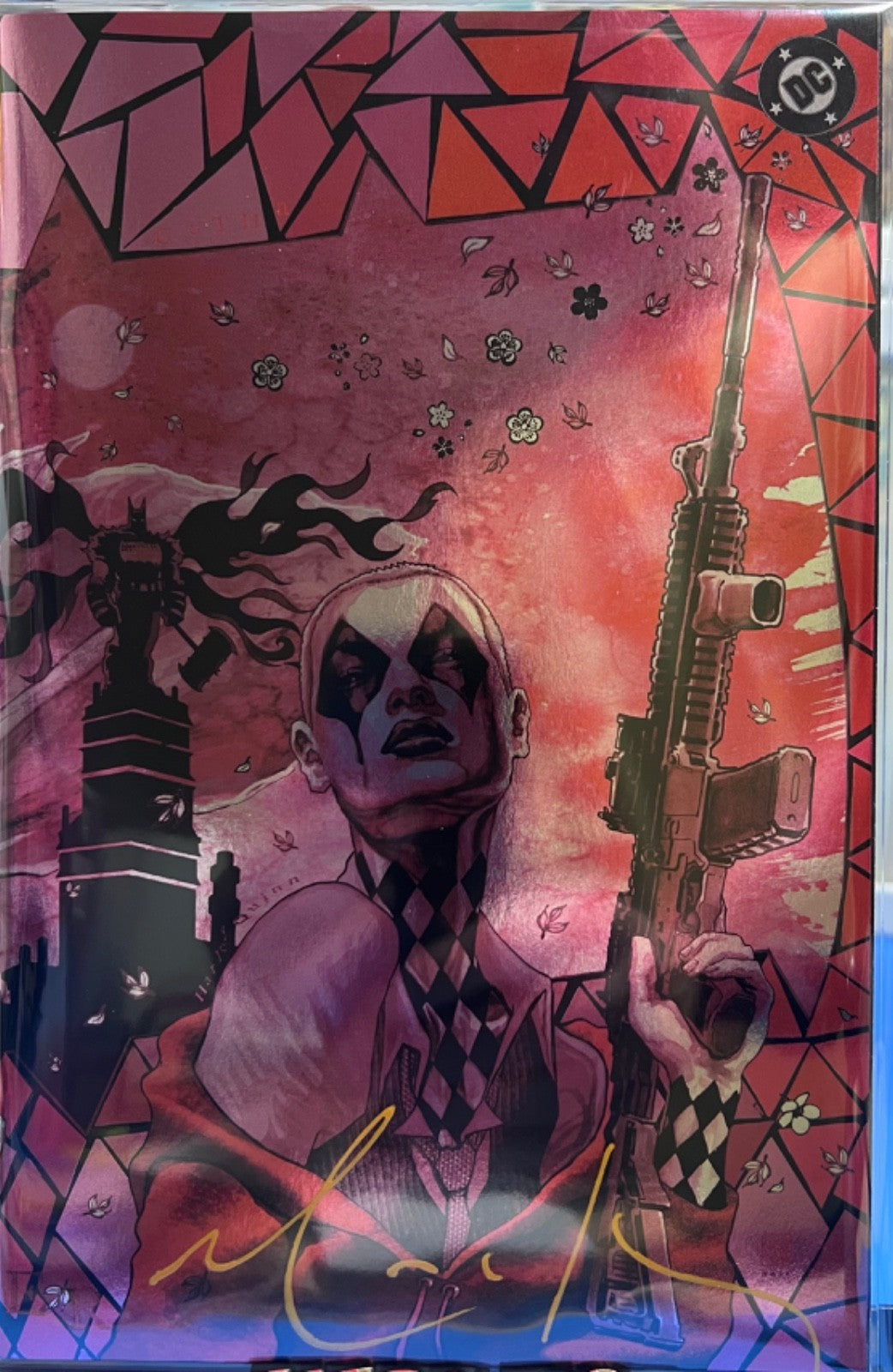 ABSOLUTE BATMAN #22 SDCC WRAPAROUND VIRGIN FOIL SIGNED MACK  - ROSE BLEED - COA
