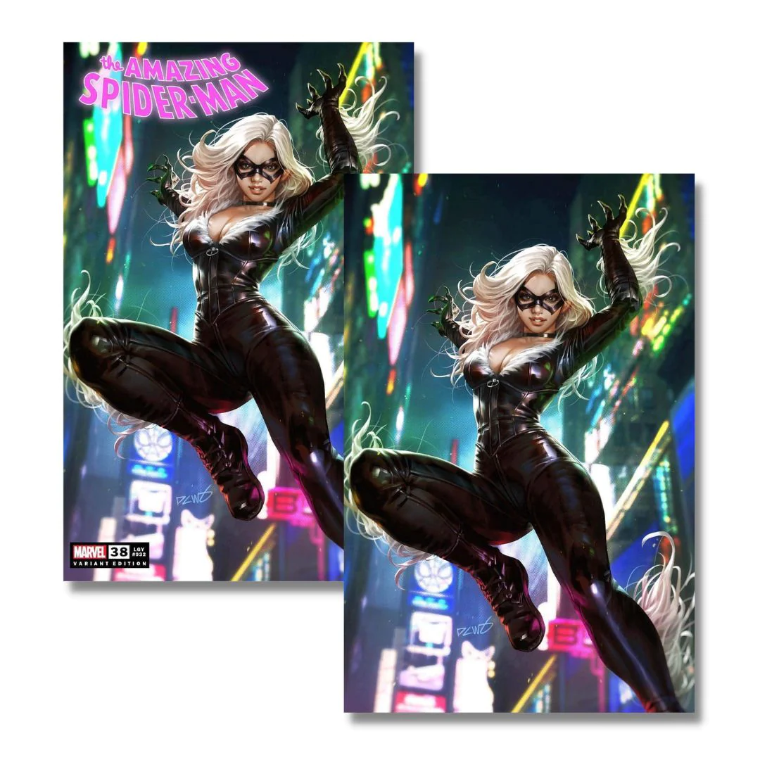 AMAZING SPIDER-MAN #38 EXCLUSIVE VIRGIN/TRADE - DERRICK CHEW BLACK CAT - ASM