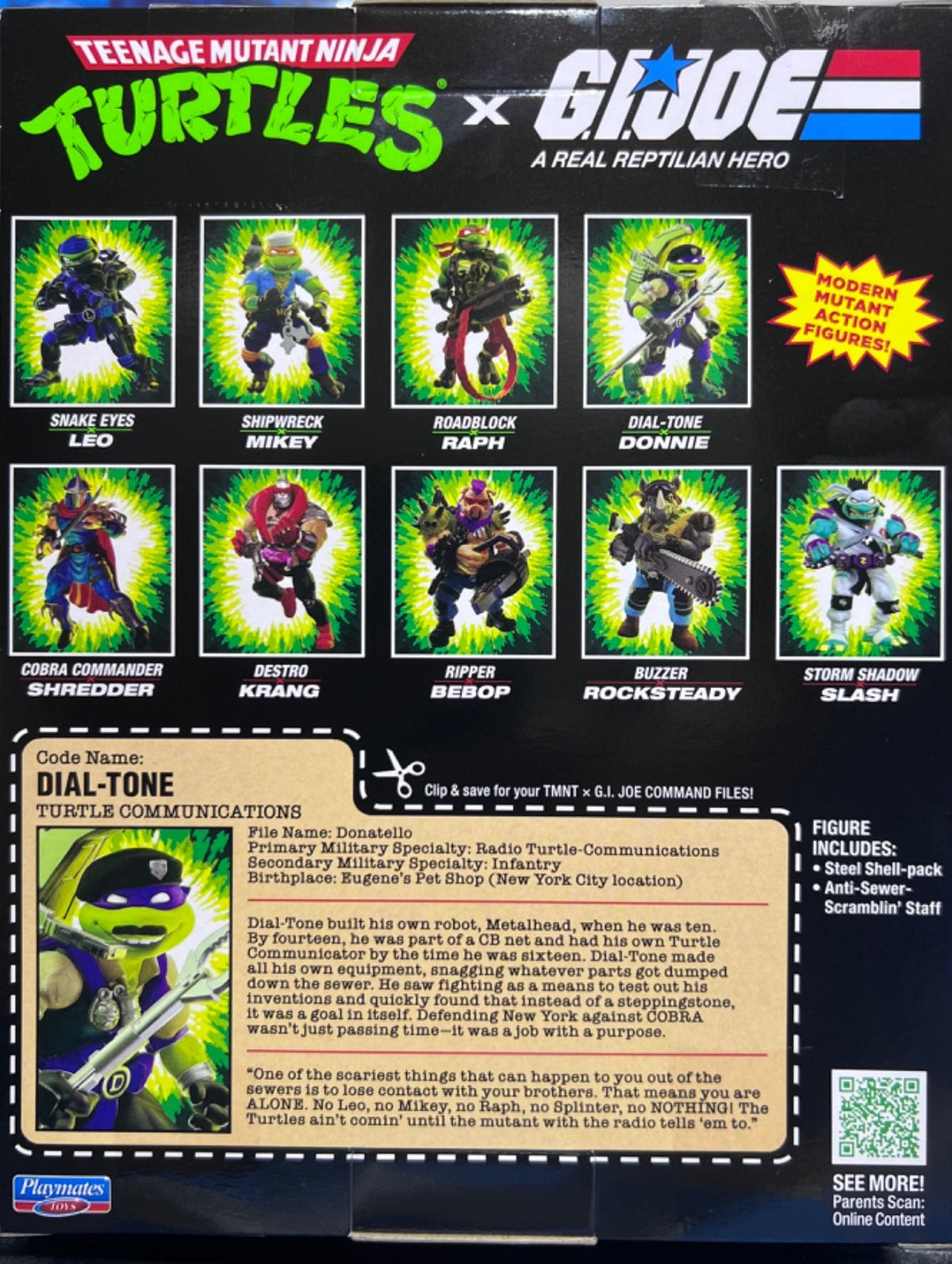 TEENAGE MUTANT NINJA TURTLES x GI JOE MASHUP, DONNIE /DIAL-TONE  - NIB