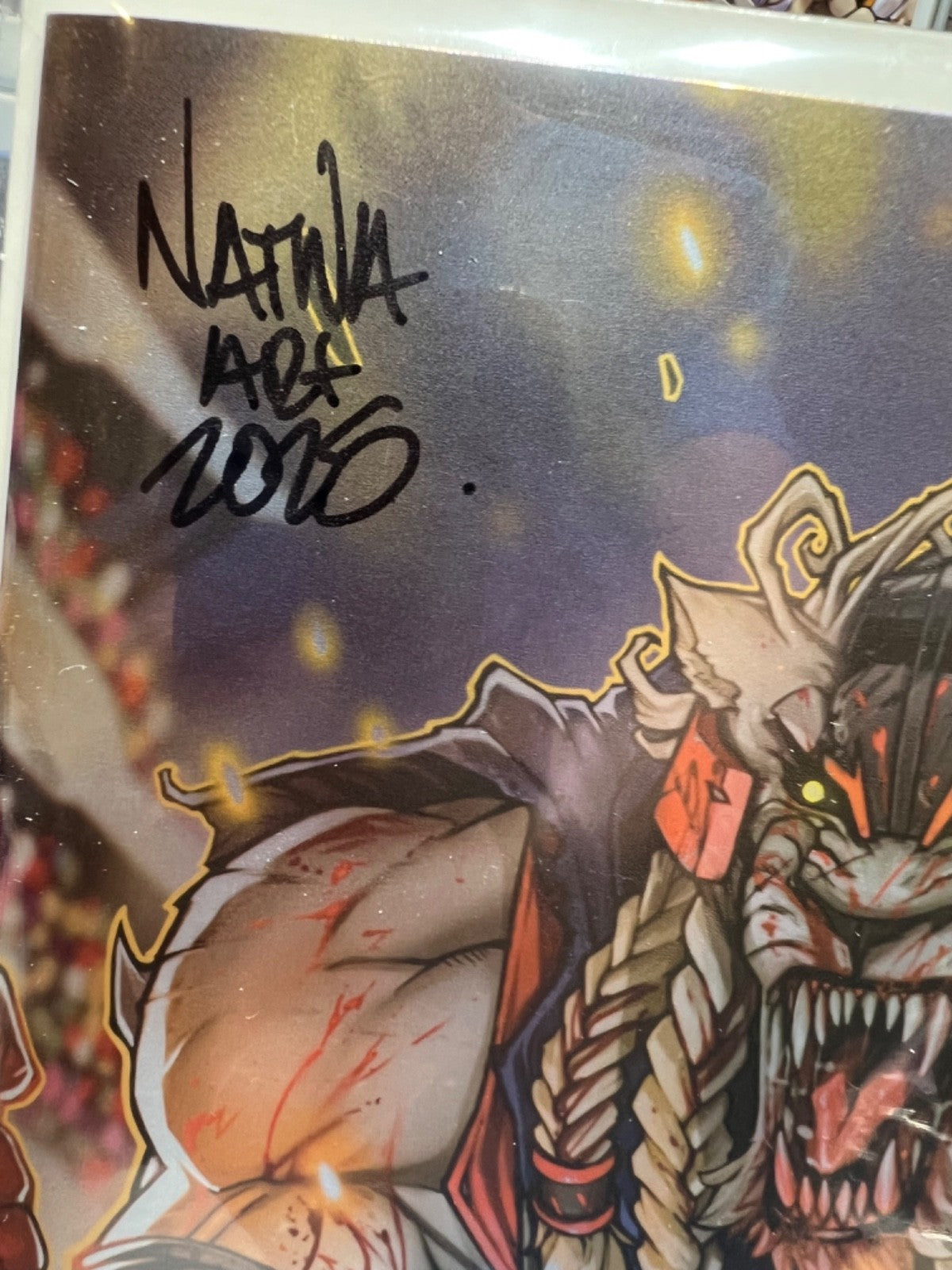 BATTLE BEAST #2 SIGNED VIRGIN FOIL CONVENTION EXCLUSIVE  HEROES CON  - MELENDEZ