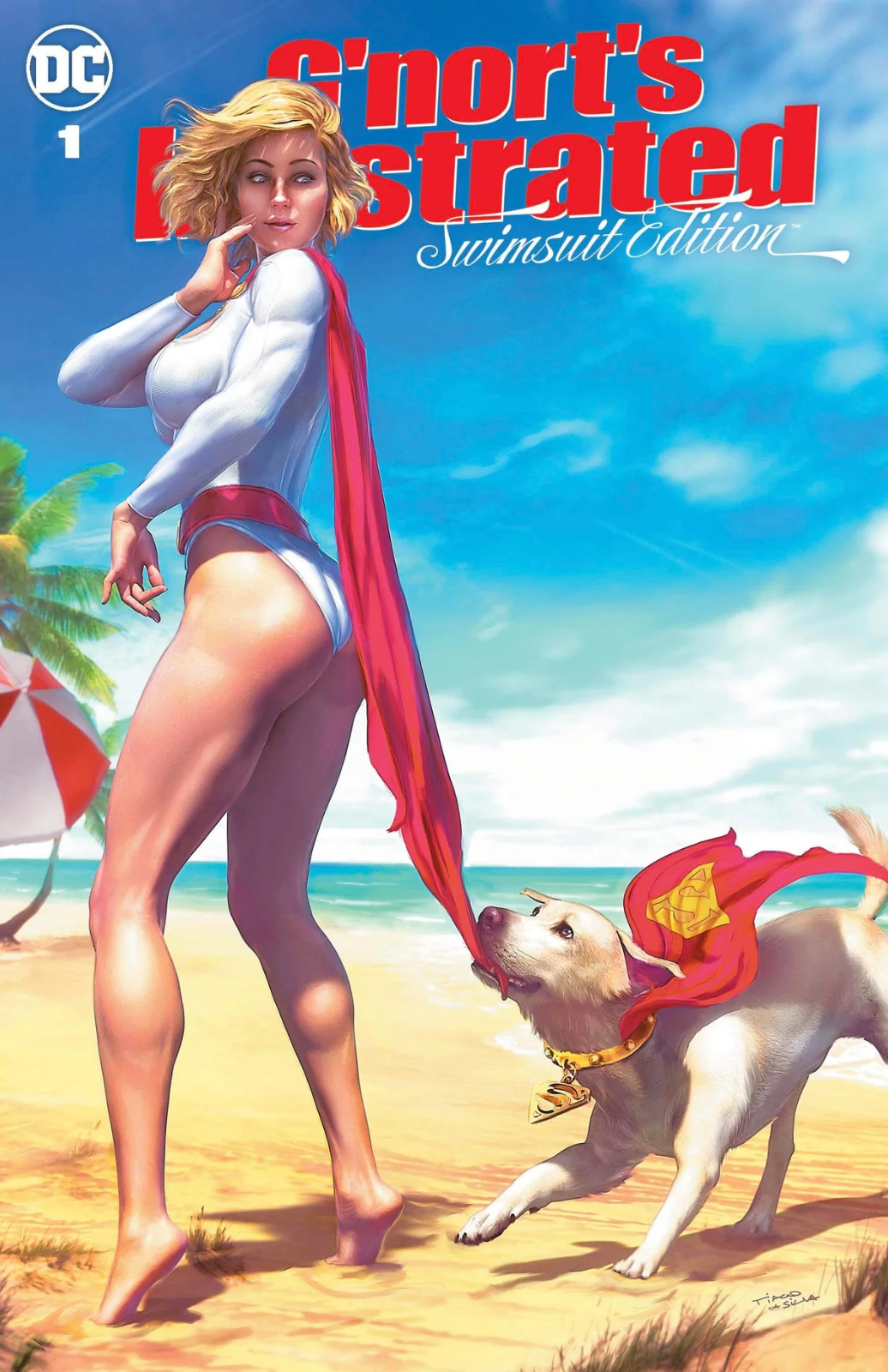 G'NORT'S ILLUSTRATED SWIMSUIT 1 - DA SILVA EXCLUSIVE TRADE/VIRGIN SET POWER GIRL