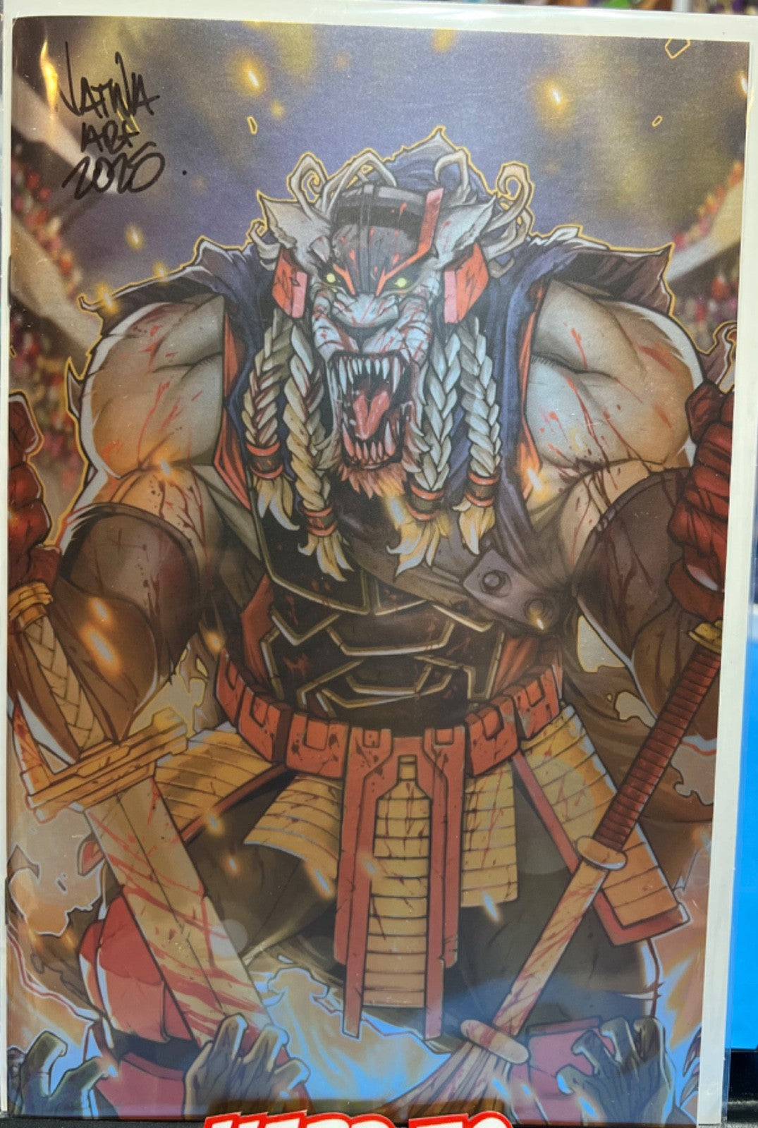 BATTLE BEAST #2 SIGNED VIRGIN FOIL CONVENTION EXCLUSIVE  HEROES CON  - MELENDEZ