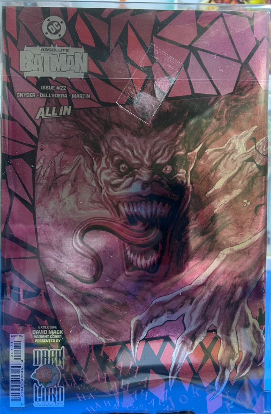 ABSOLUTE BATMAN #22 SDCC WRAPAROUND VIRGIN FOIL SIGNED MACK  - ROSE BLEED - COA