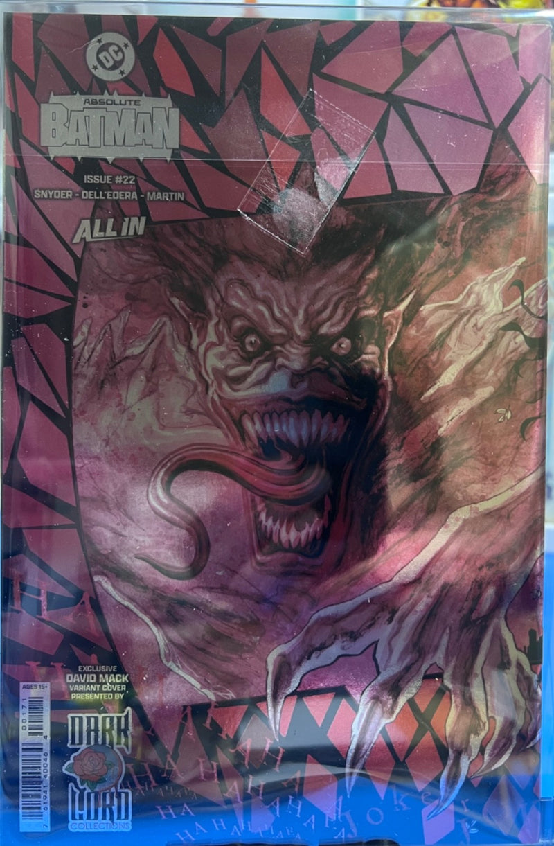 ABSOLUTE BATMAN #22 SDCC WRAPAROUND VIRGIN FOIL SIGNED MACK  - ROSE BLEED - COA