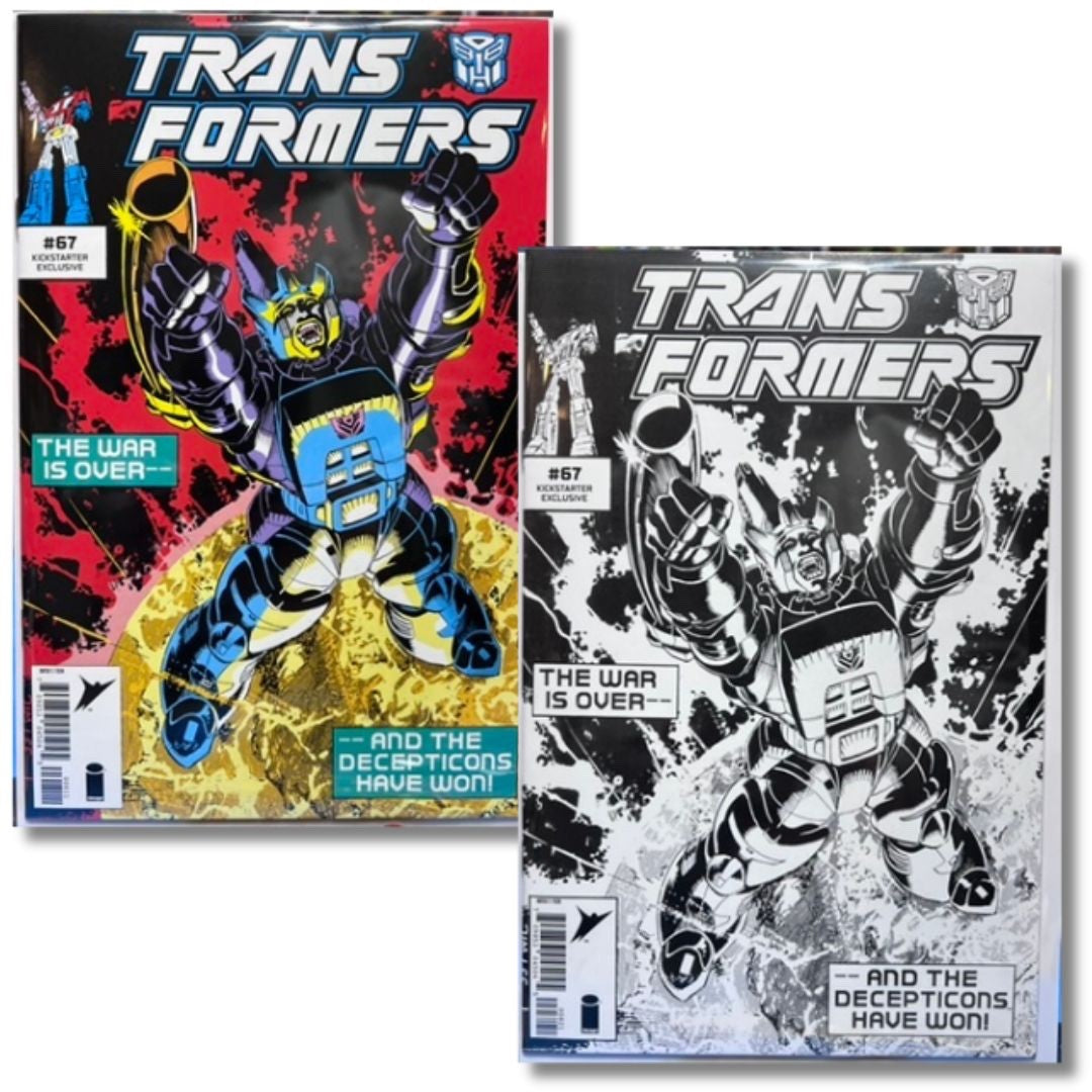 TRANSFORMERS KICKSTARTER EXCLUSIVE #67 TRADE & B&W ICONIC JIM LEE COVER