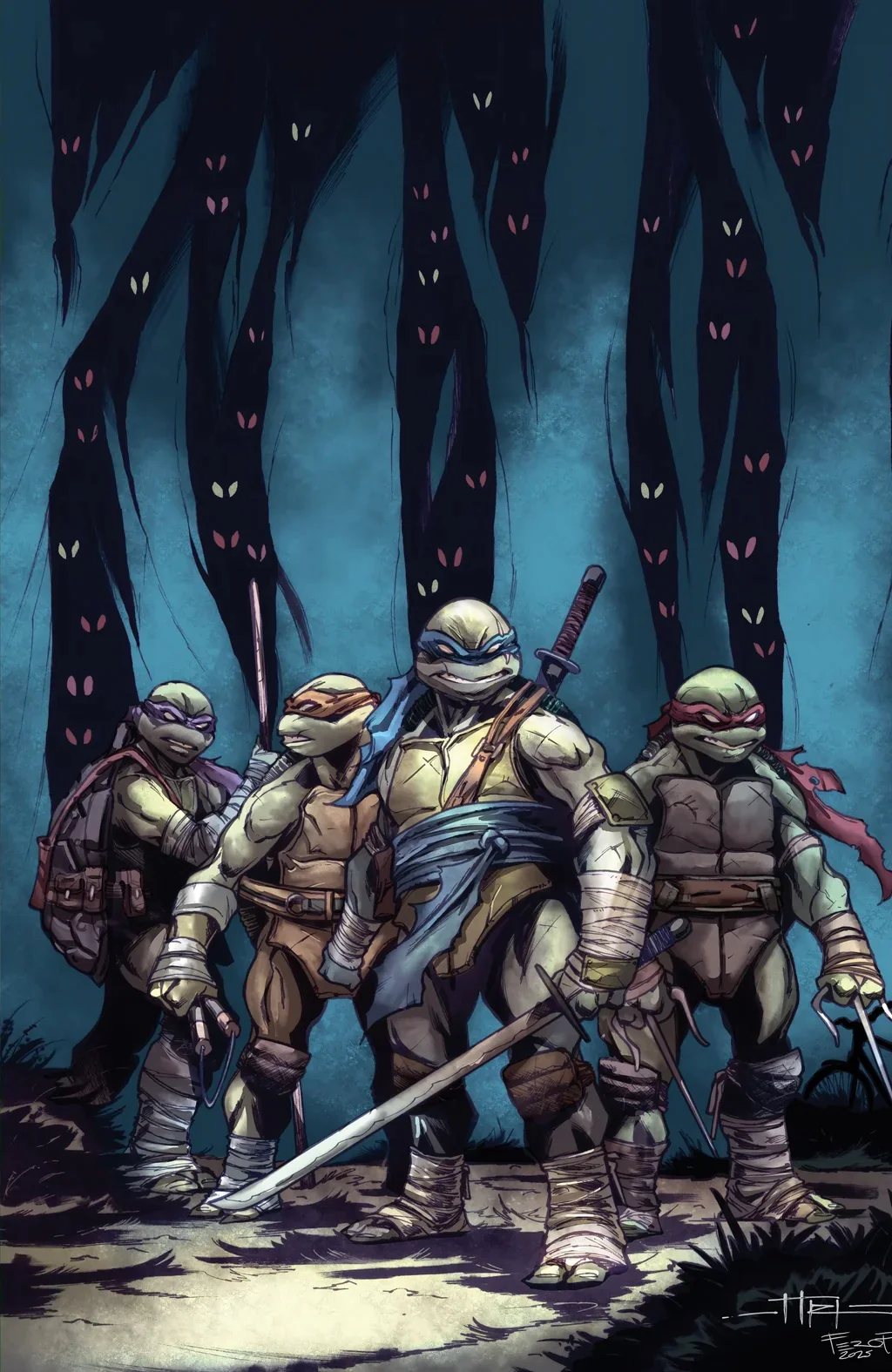 TMNT TEENAGE MUTANT NINJA TURTLES #12 NYCC VIRGIN/TRADE SET SIKTC HOMAGE LTD300