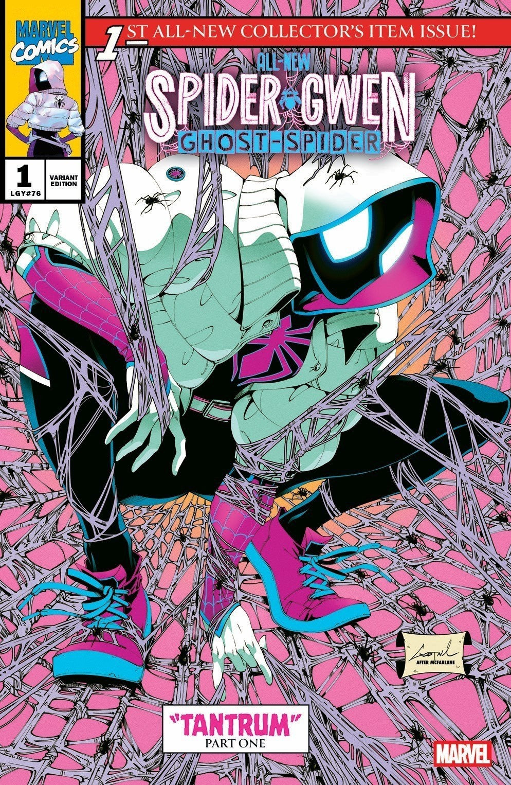 ALL NEW SPIDER-GWEN GHOST SPIDER #1 GODTAIL NYCC EXCLUSIVE MASKED PINK HOMAGE