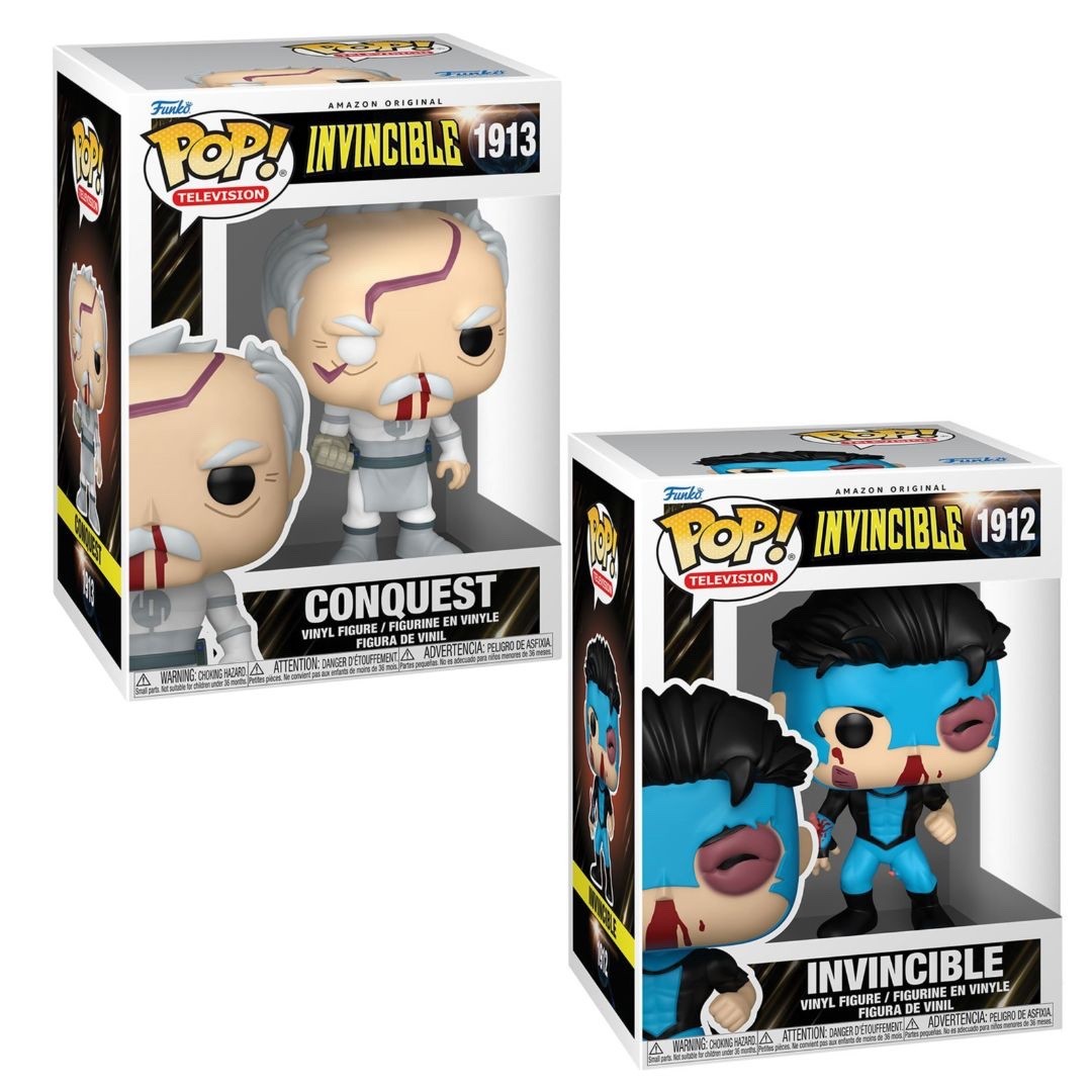 INVINCIBLE BATTLE DAMAGE  & CONQUEST FUNKO POP! VINYL #1912 & 1913 - NEW IN BOX