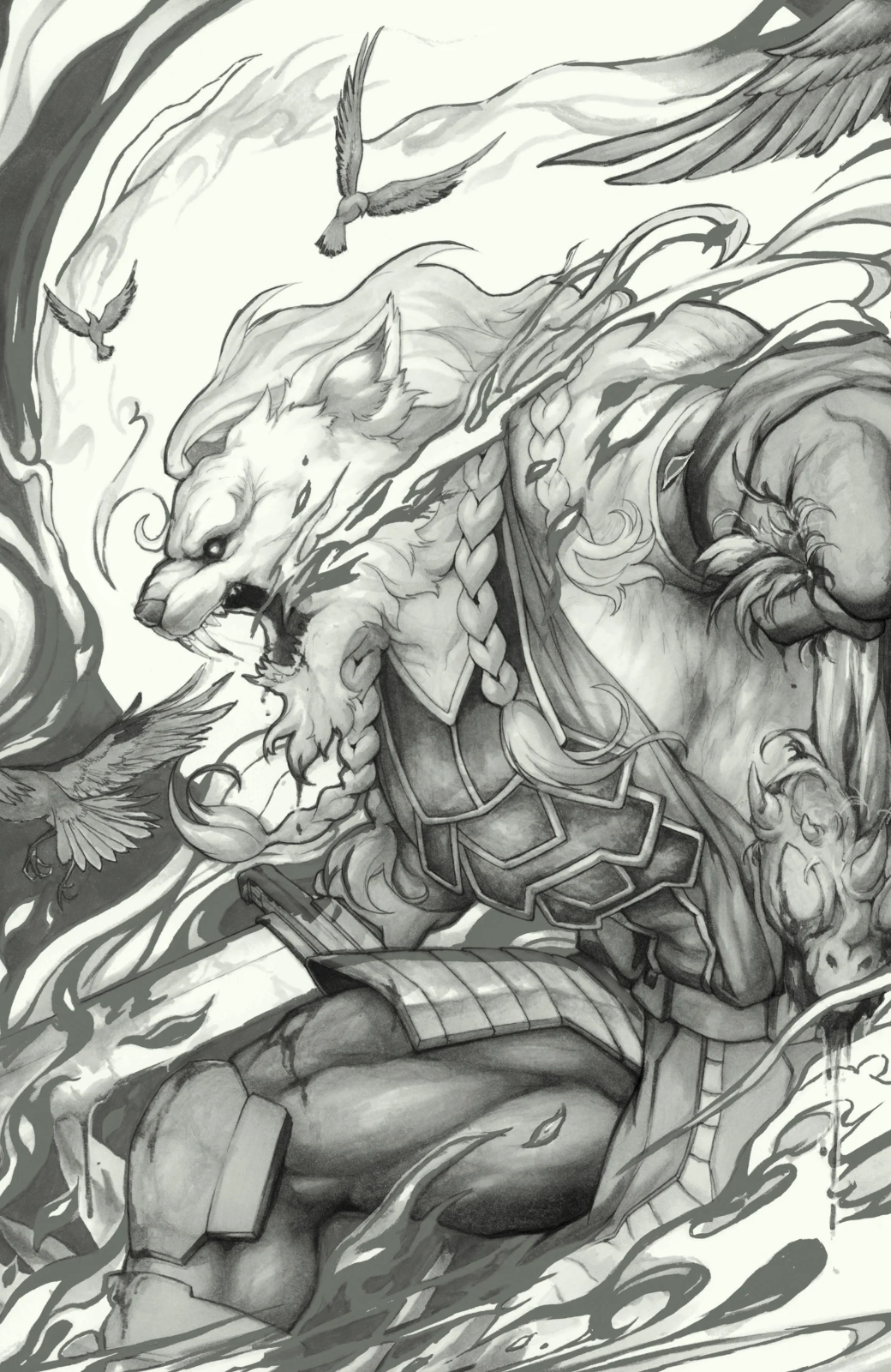 BATTLE BEAST #3 VIRGIN B&W EXCLUSIVE - RATCHA LIN