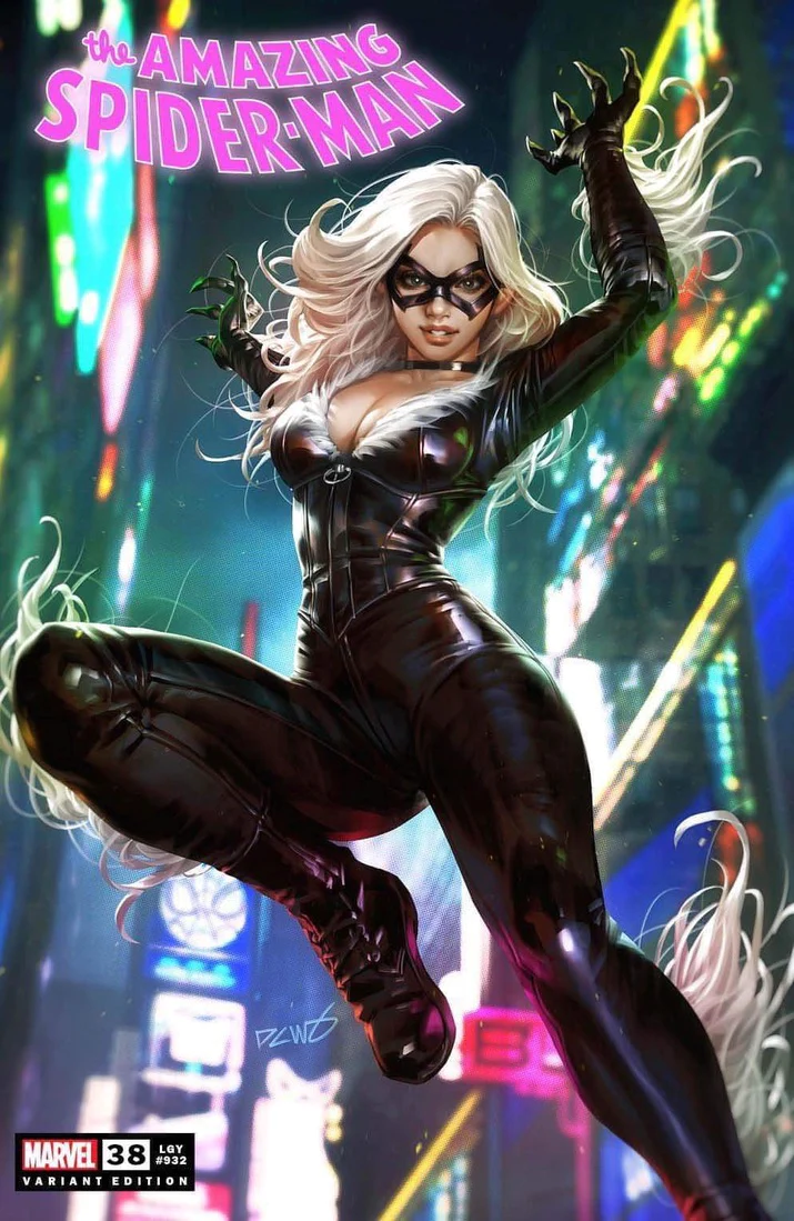 AMAZING SPIDER-MAN #38 EXCLUSIVE VIRGIN/TRADE - DERRICK CHEW BLACK CAT - ASM