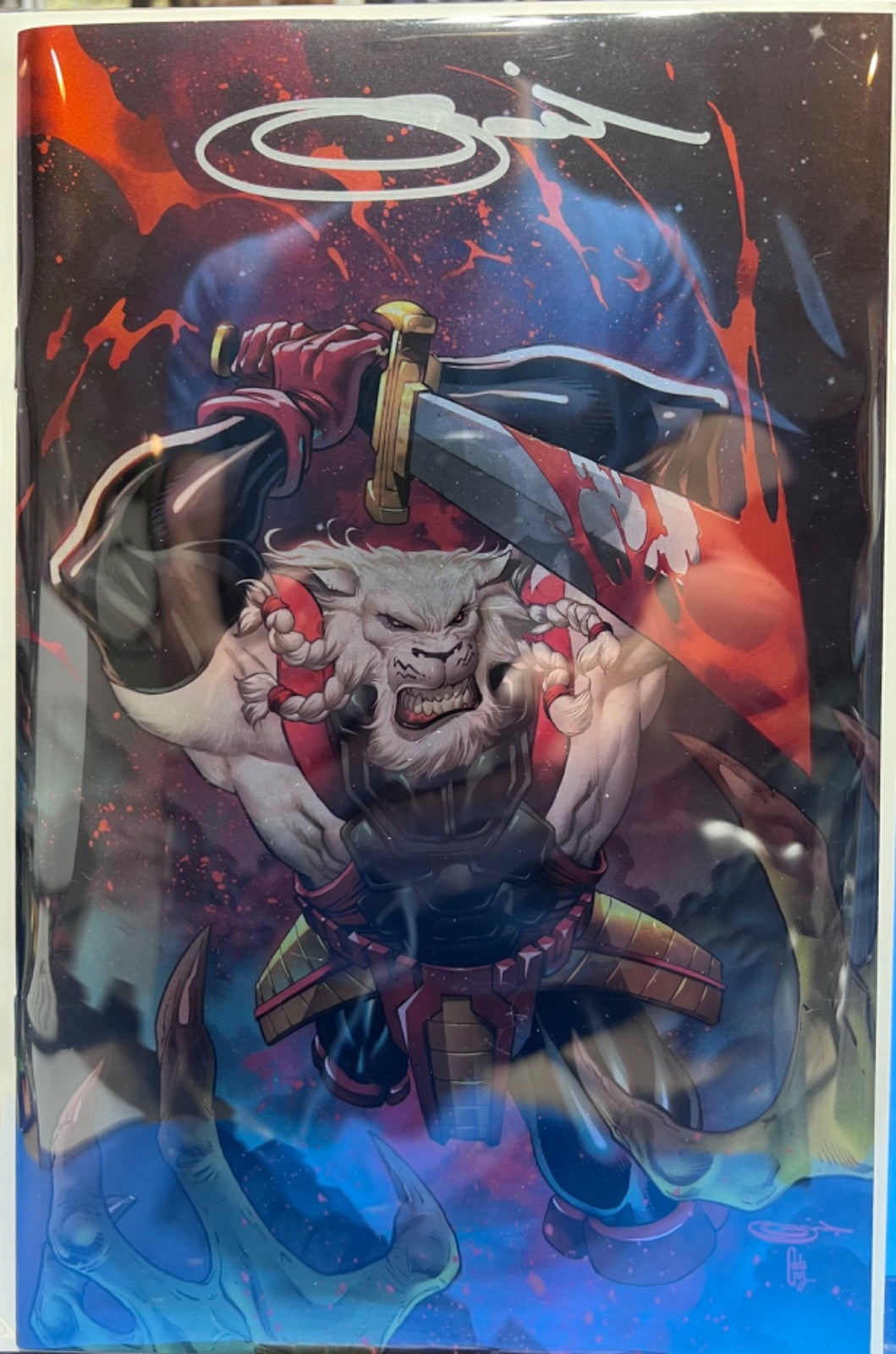 SIGNED BATTLE BEAST #7 VIRGIN FOIL EXCLUSIVE - SHAH - LTD 1K - INVINCIBLE - COA