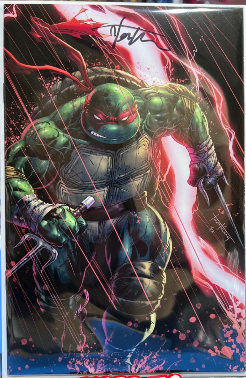 TMNT TEENAGE MUTANT NINJA TURTLES #300 SIGNED VIRGIN EXCLUSIVE RAPHAEL - KIRKHAM